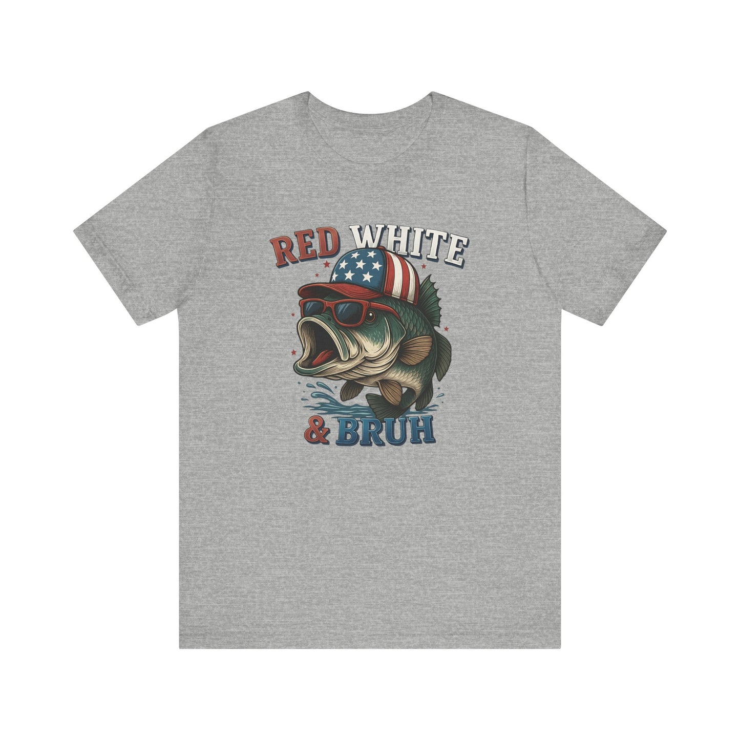 Divertida camiseta patriótica de pescado, con estampado rojo, blanco y negro, unisex, ideal para el 4 de julio, regalo para papá, ideal para barbacoas de verano.