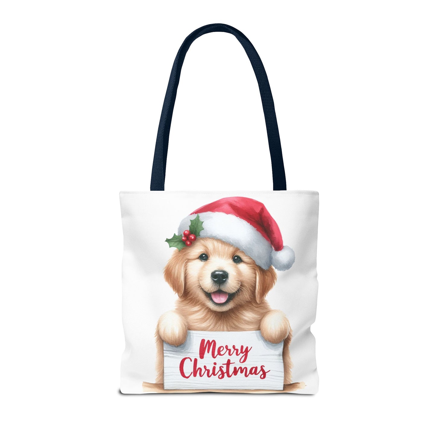 🐾 Golden Retriever “Merry Christmas” Tote Bag – Holiday Cheer in Every Carry 🎄