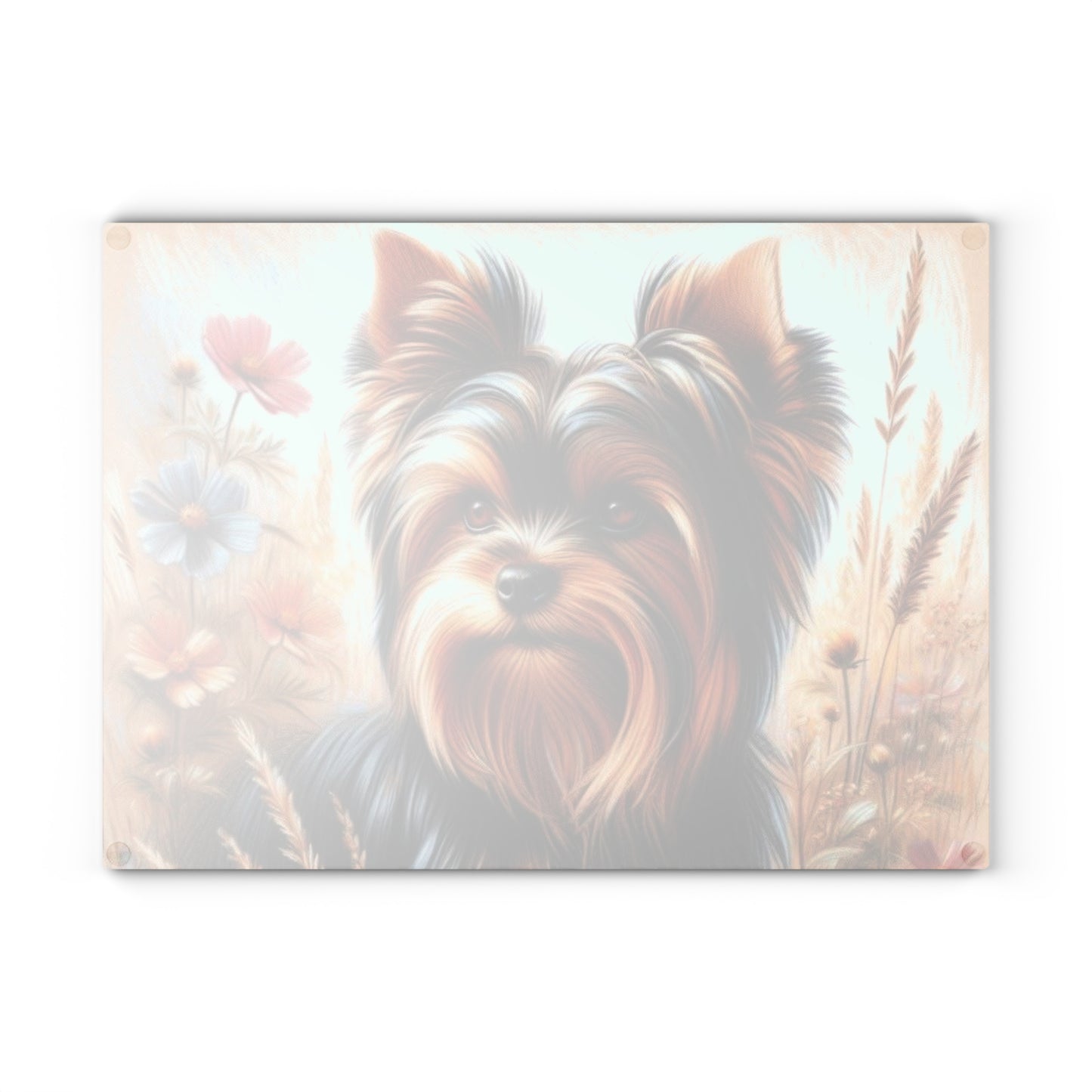 Yorkshire Terrier, tabla de cortar, regalo para amantes de los perros, vidrio templado, regalo de inauguración de la casa, amante de las mascotas, cocina con temática de perros, regalo de chef