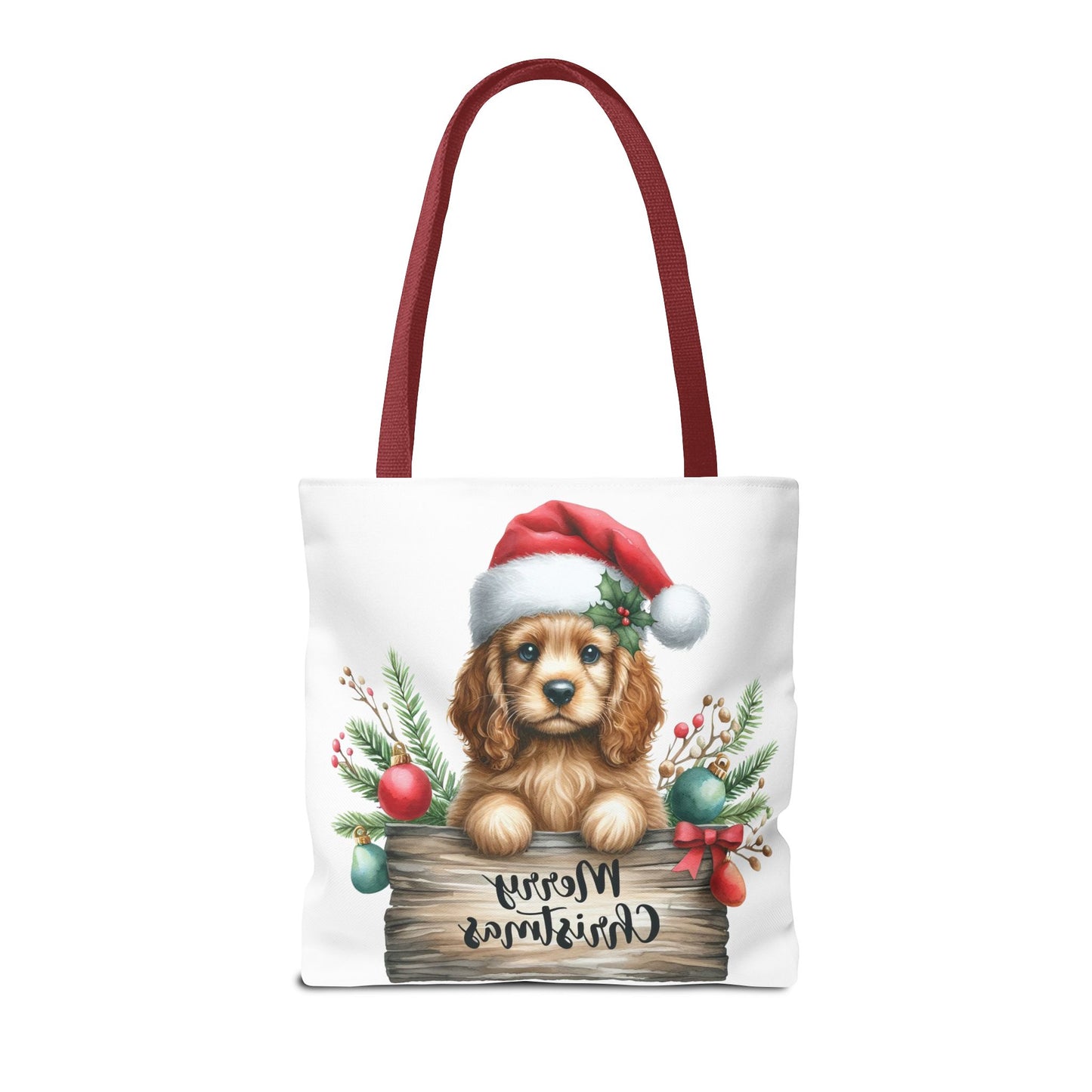 🐶 Cocker Spaniel “Merry Christmas” Tote Bag – Cozy Holiday Charm in Every Stitch 🎄