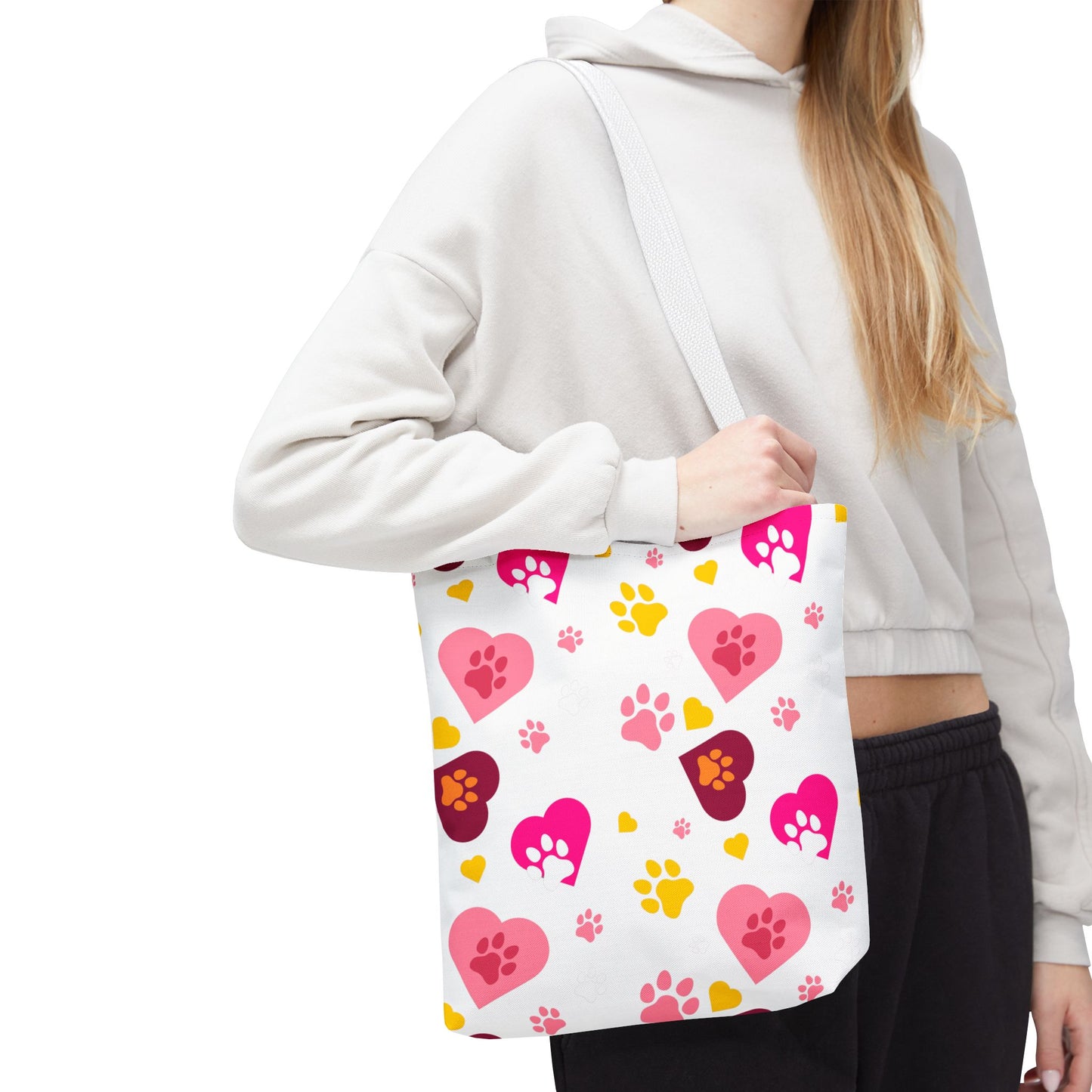 Bolsa de mano con estampado de patas y corazón | Pet Lover Everyday Carry-All