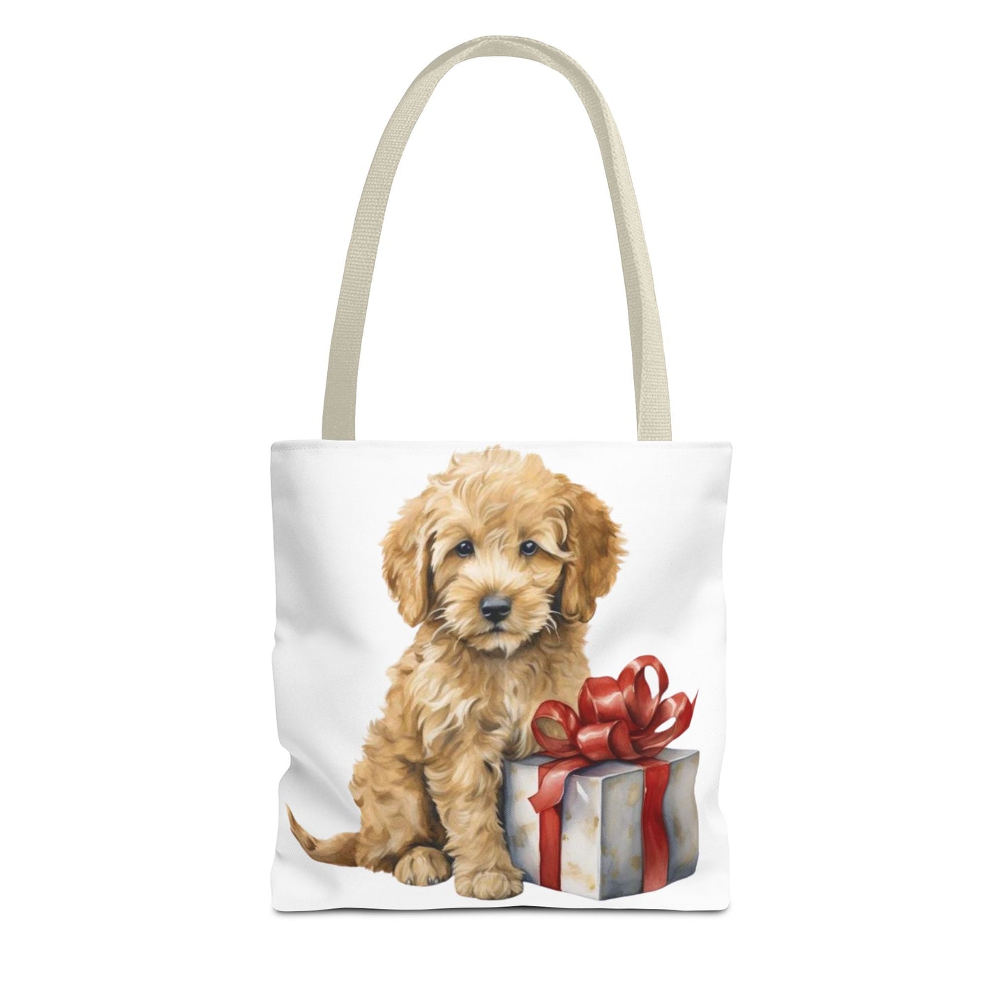 🎁 Goldendoodle Puppy Tote Bag – Sweet & Snuggly Holiday Charm for Dog Lovers 🐶