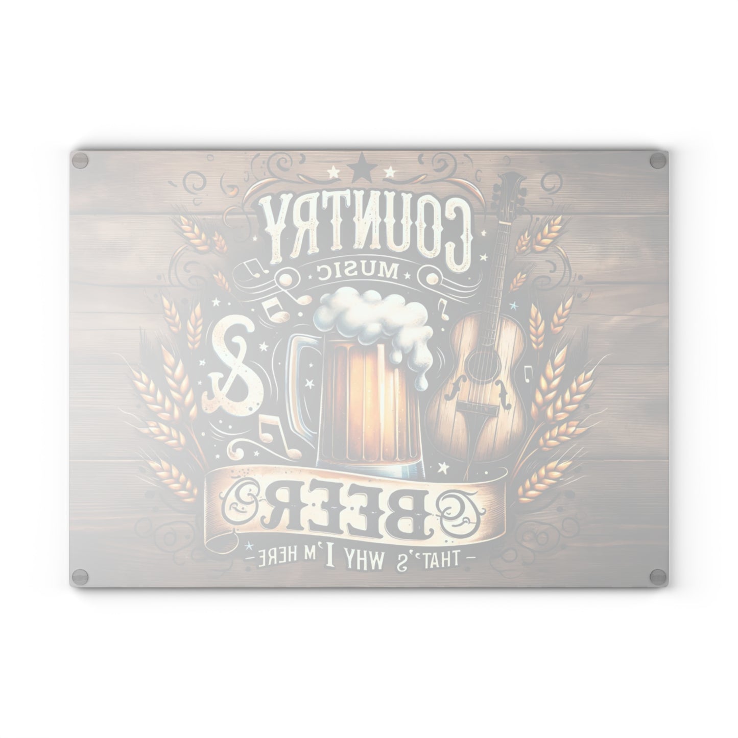 🍺🎸 Country Music & Beer Cutting Board – Rustic Pub Vibes for Kitchen & Bar 🌾🎶