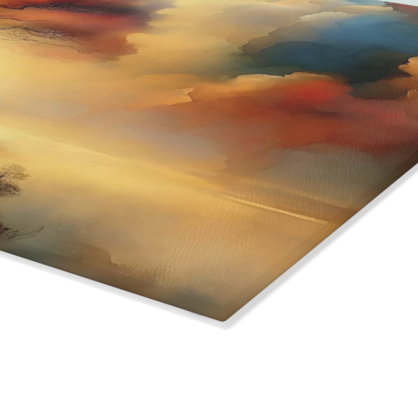 Tabla de cortar de acuarela, tabla de cortar de vidrio templado, tabla de charcutería, tabla de cortar, regalo de inauguración de la casa, tabla de cortar personalizada, regalo único