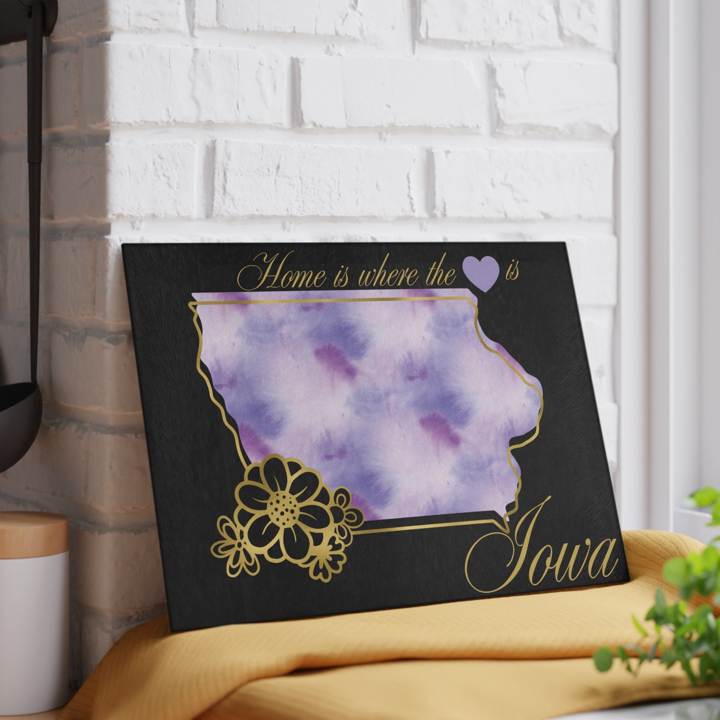 💜 Iowa State Cutting Board – Lavender Love with Midwest Charm