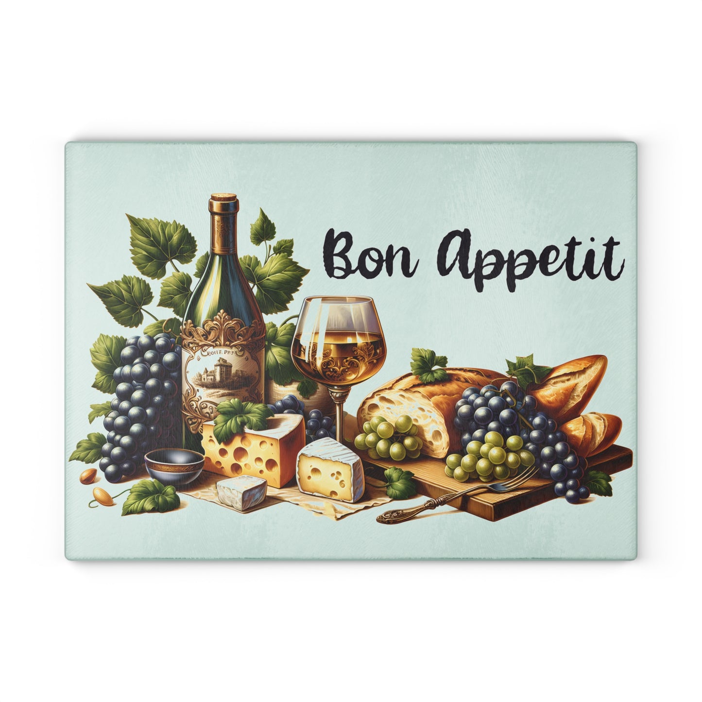 Tabla de cortar vino y queso Bon Appétit: un elegante encanto de bistró francés para tu cocina