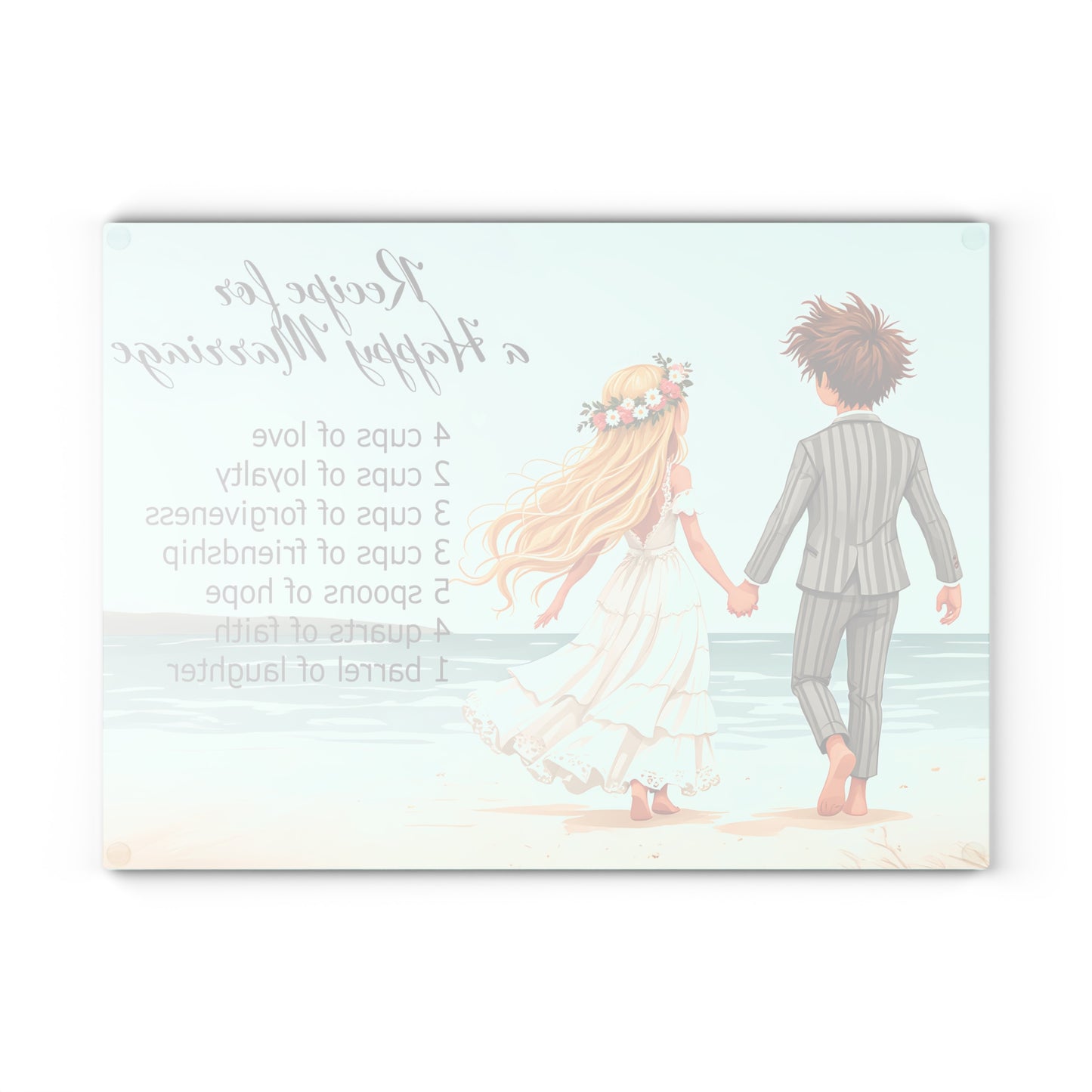 💍 Recipe for a Happy Marriage Cutting Board – Whimsical Romance for Your Kitchen