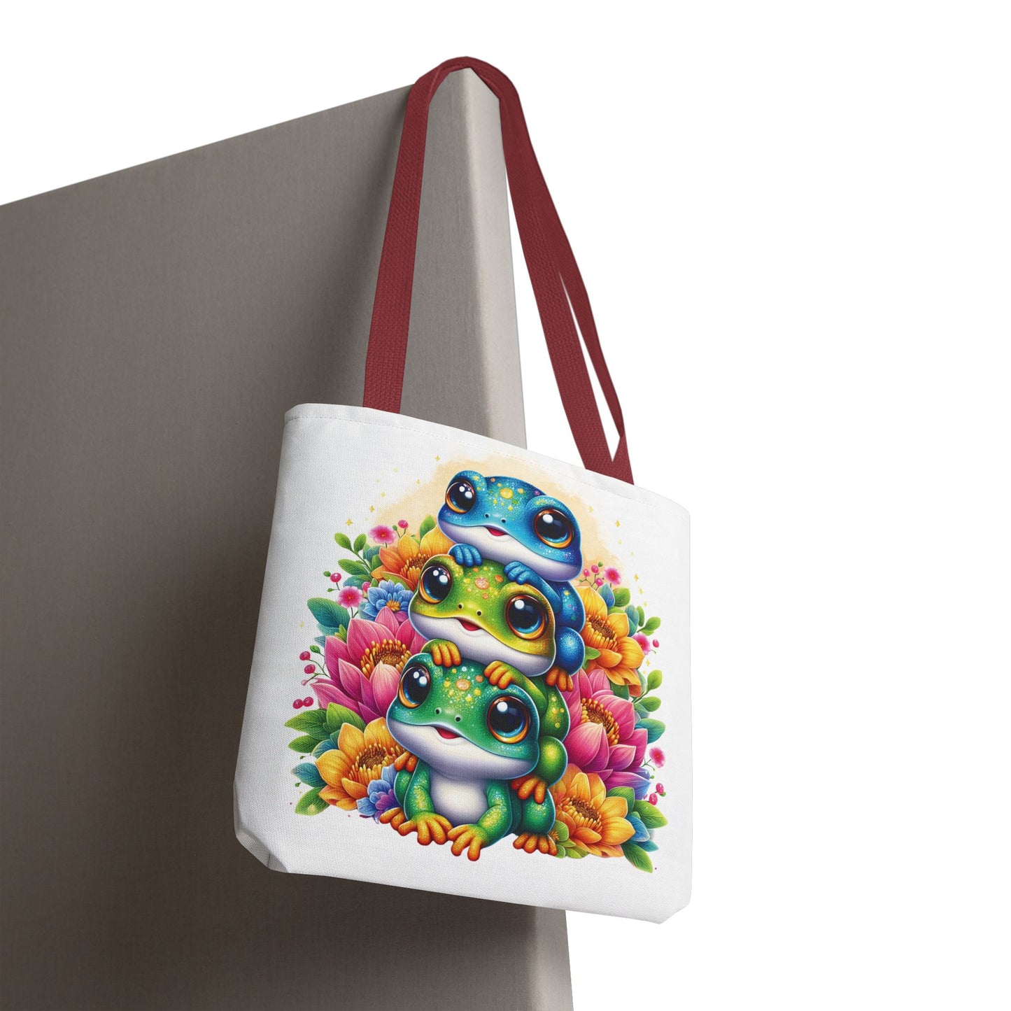 ๐ธ Stacked Frogs Floral Tote Bag โ Colorful Whimsy for Every Day ๐ธ๐