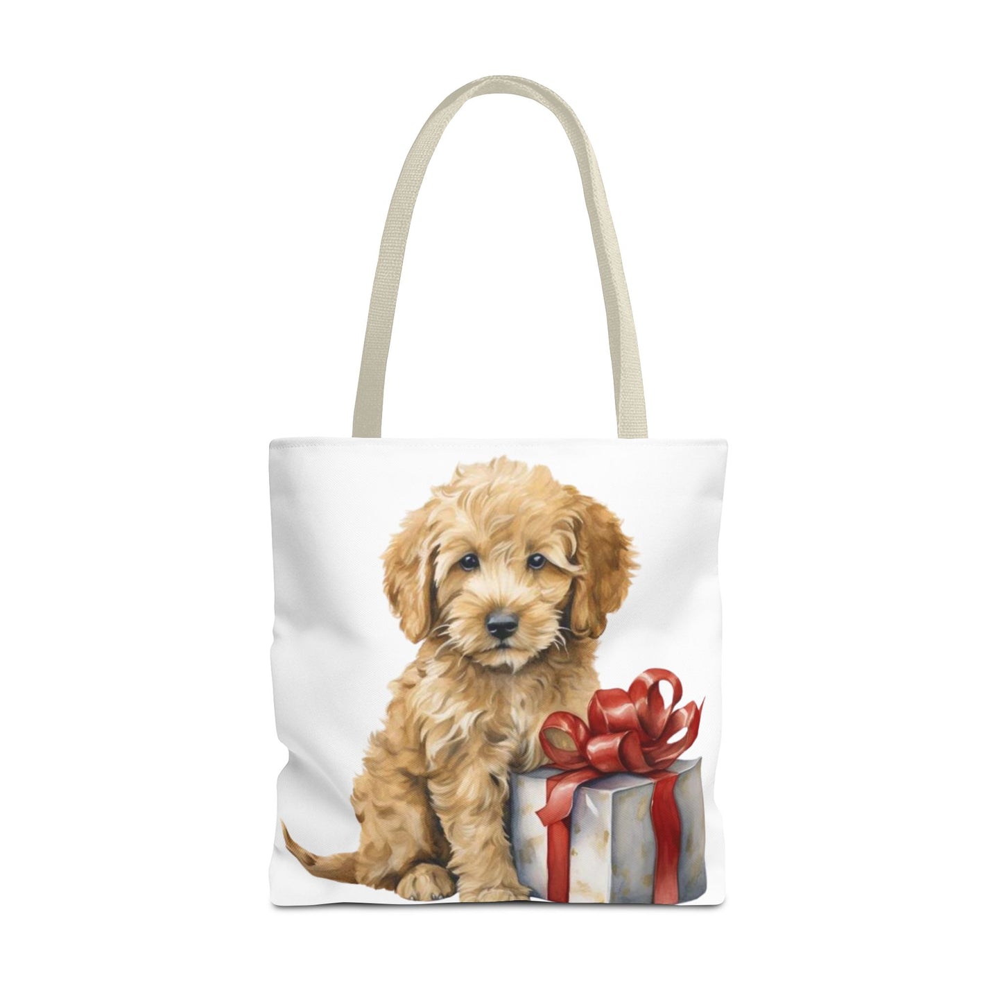 🎁 Goldendoodle Puppy Tote Bag – Sweet & Snuggly Holiday Charm for Dog Lovers 🐶