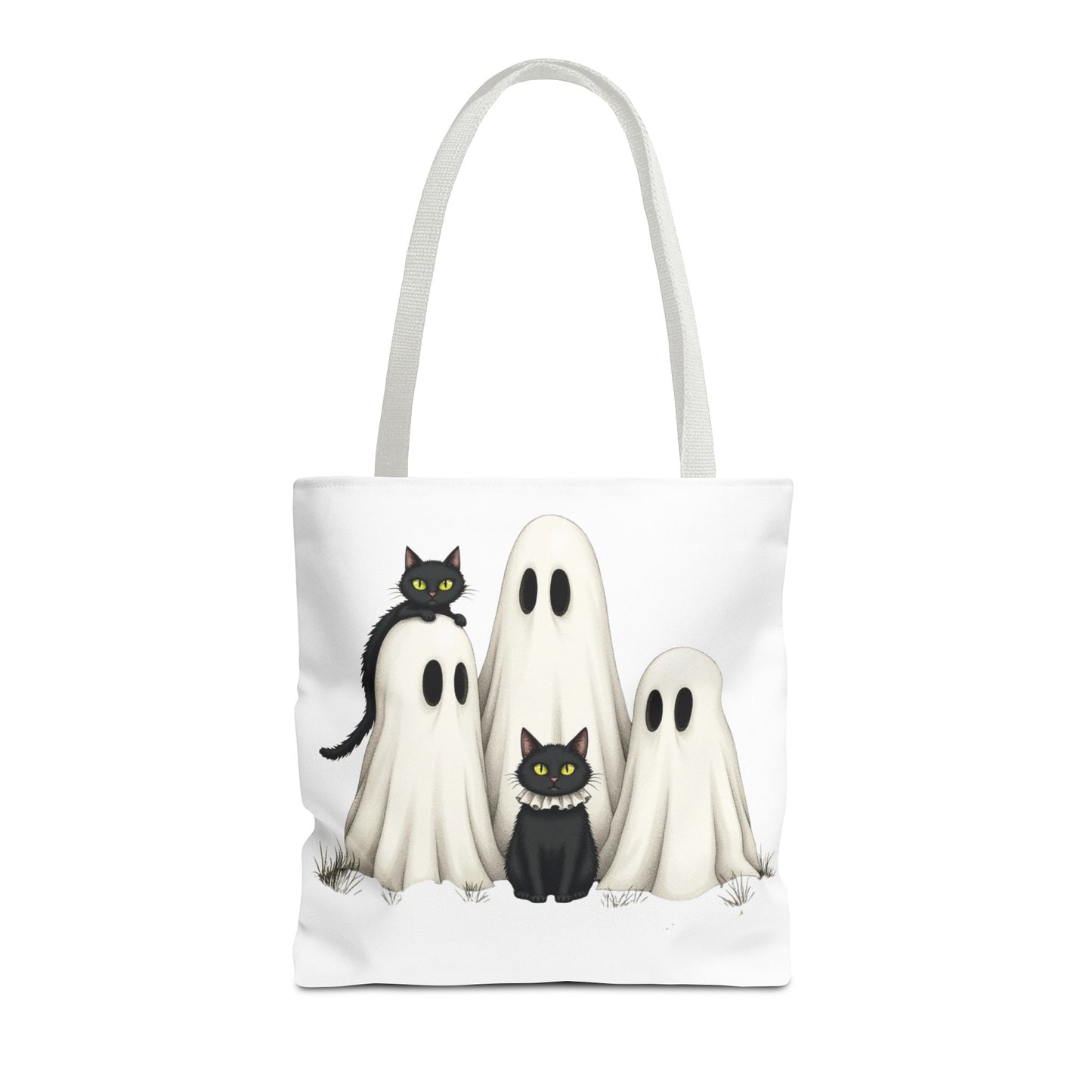 ๐โโฌ Ghosts & Black Cats Halloween Tote Bag โ Spooky Chic Retro Vibes ๐ป๐