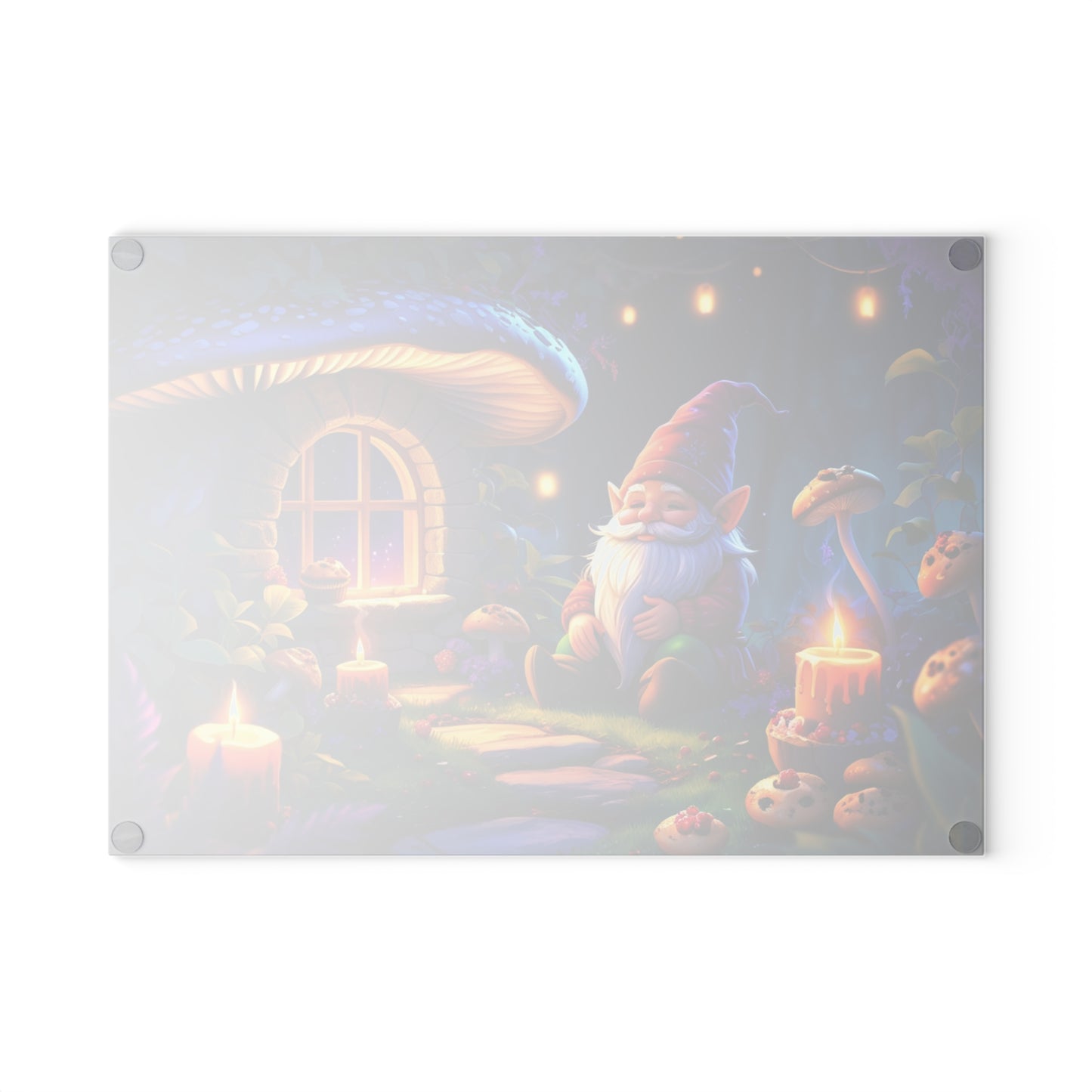 🍄✨ Whimsical Gnome Cottage Cutting Board – Enchanted Forest Charm for Your Kitchen