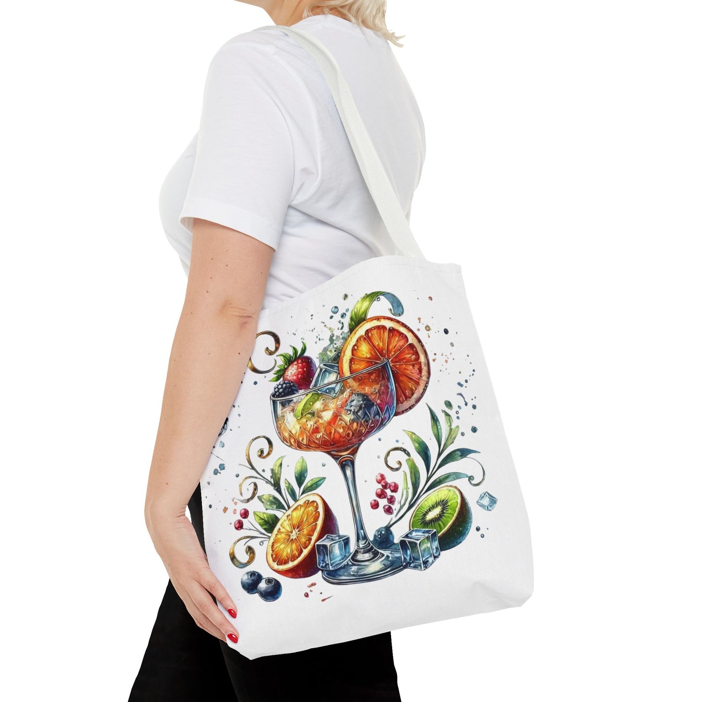 Bolso de cóctel, bolso para bebidas afrutadas, bolso de playa tropical, elegante bolso de lona, regalo para amantes de los cócteles, bolso de mano divertido, práctico bolso de verano.