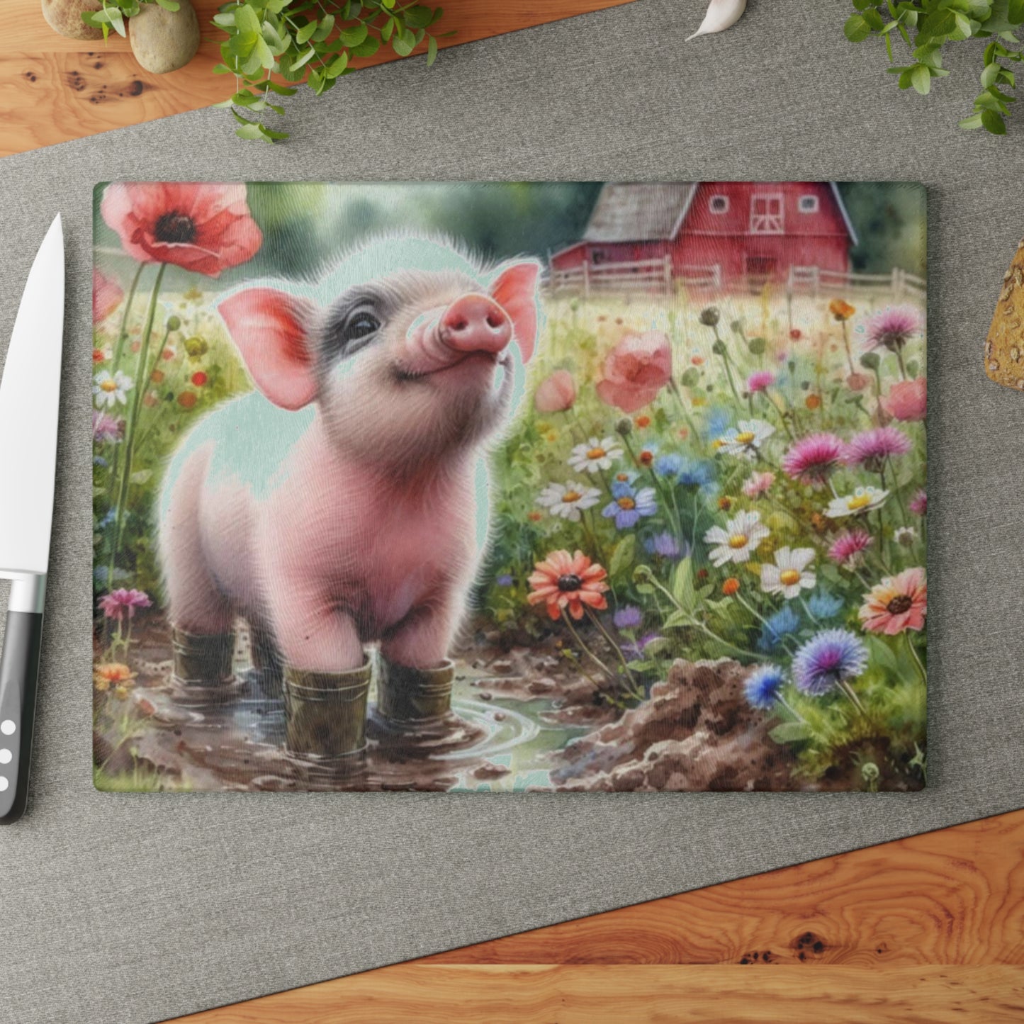 🐷 Farm Piglet Cutting Board – Country Charm for Your Kitchen 🐷