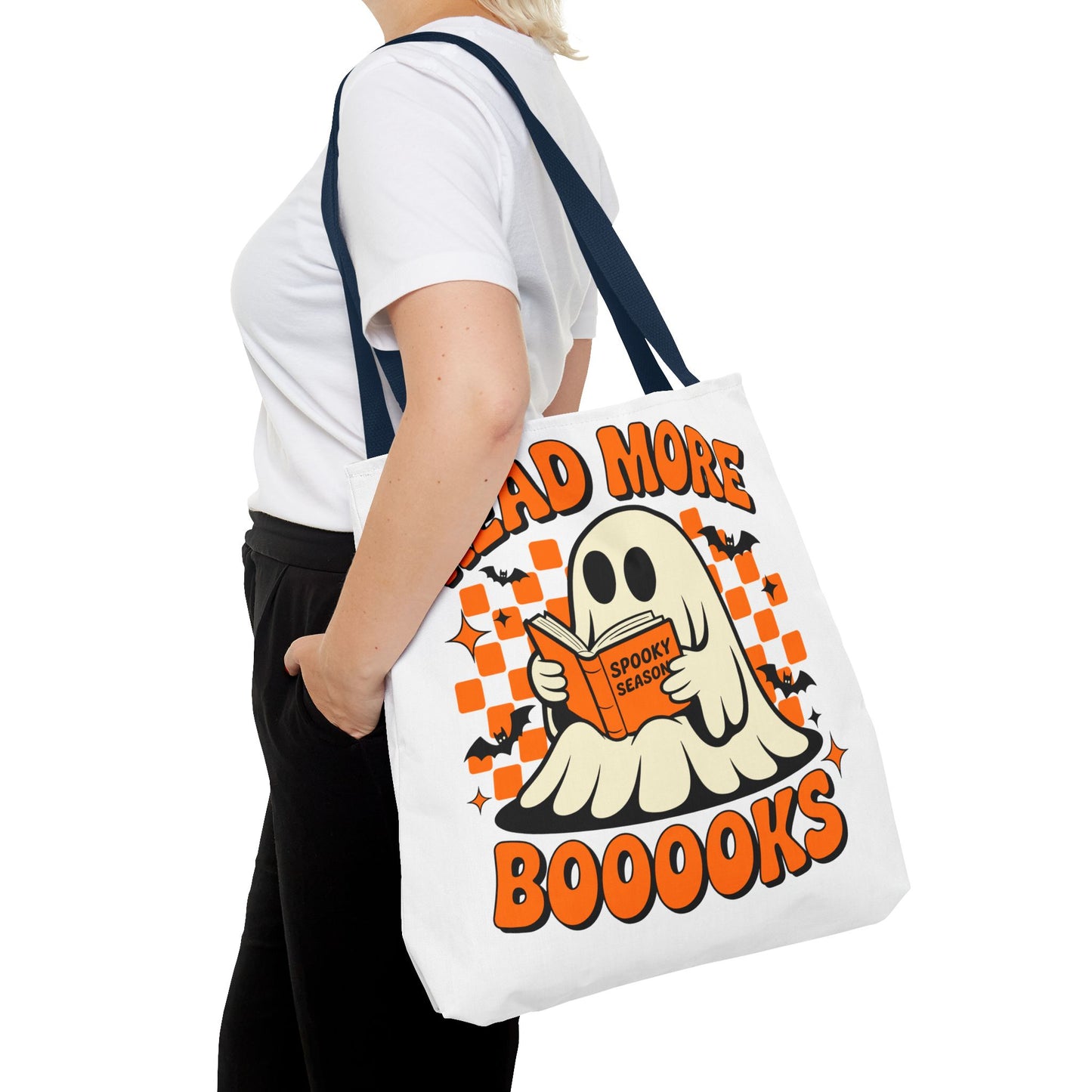 ๐ Read More Booooks Halloween Tote Bag โ Spooky Reads in Style ๐ป๐
