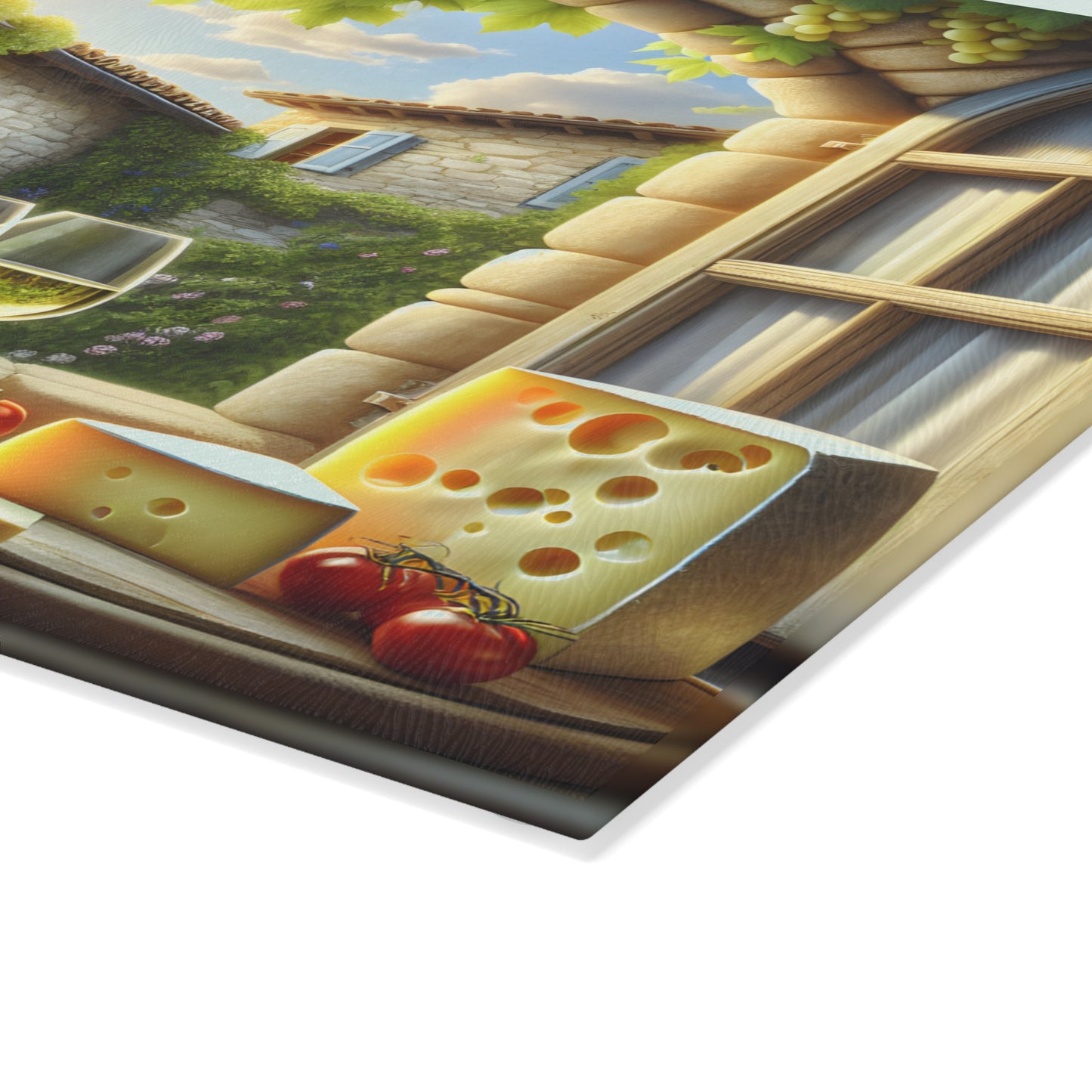 Tabla de cortar vino y queso Courtyard: Elegancia de viñedo europeo para tu cocina