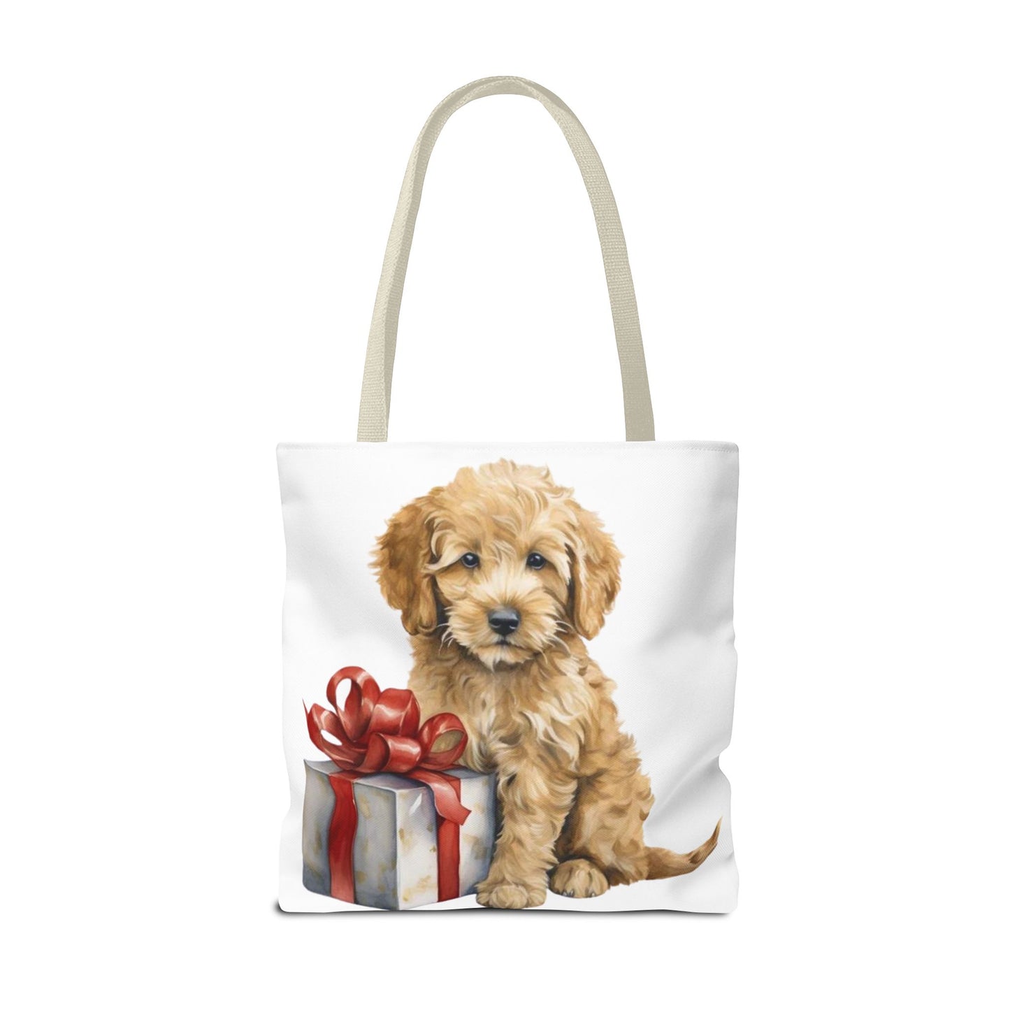 🎁 Goldendoodle Puppy Tote Bag – Sweet & Snuggly Holiday Charm for Dog Lovers 🐶