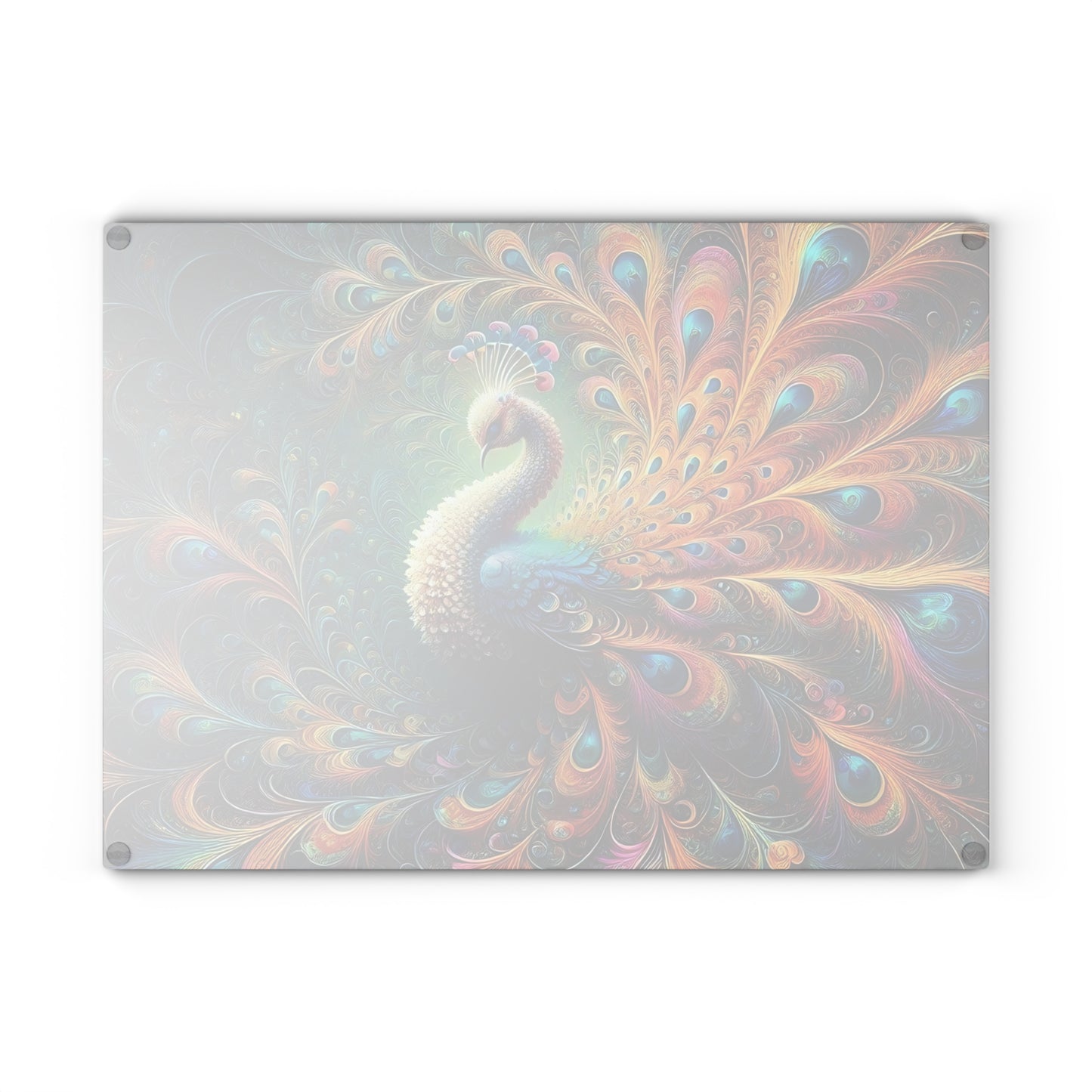 Peacock cutting Board, Tempered Glass Cutting Board, Charcuterie Board, Chopping Board, Housewarming Gift Custom, cutting board