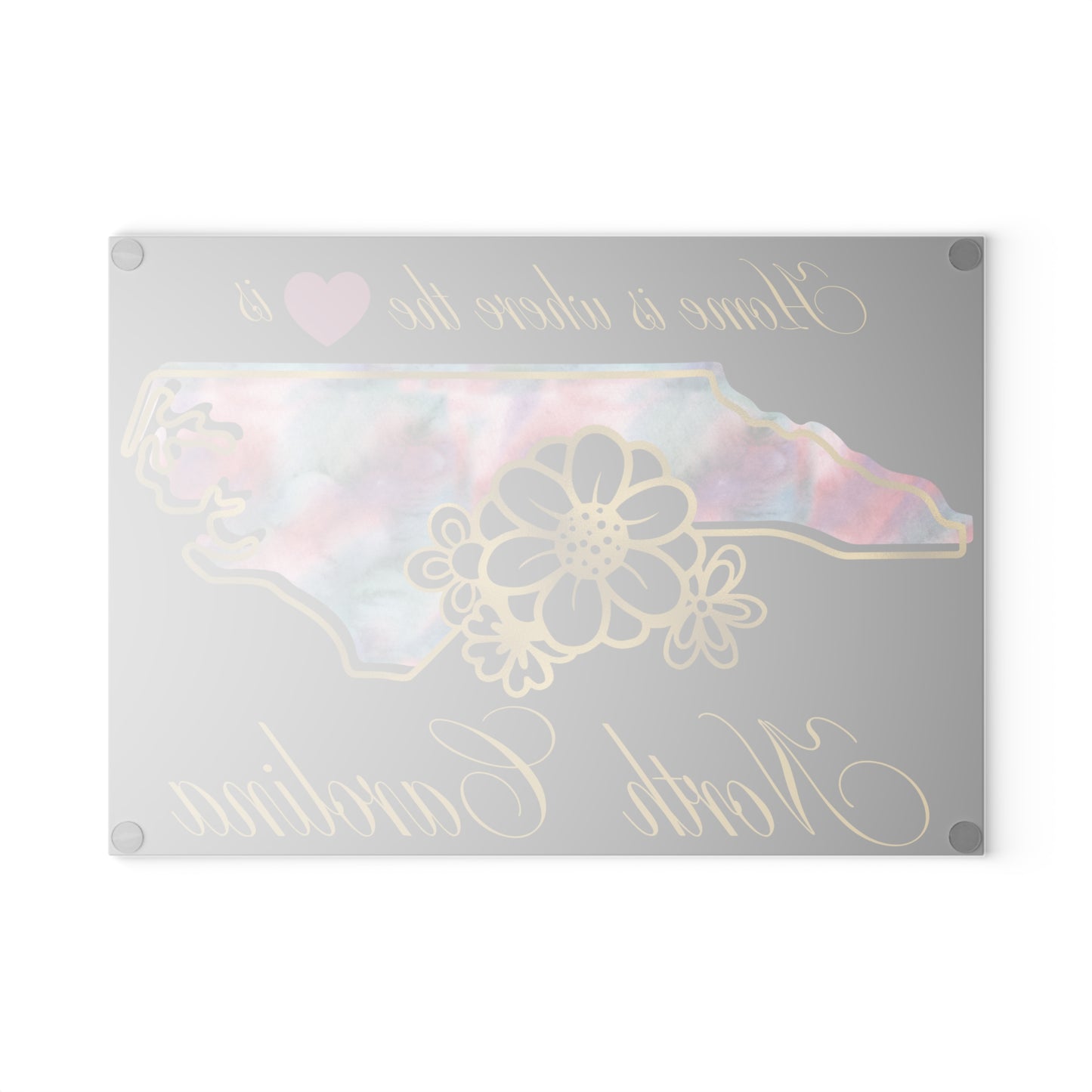 🌸 North Carolina State Cutting Board – Whimsical Watercolor Charm with Southern Flair