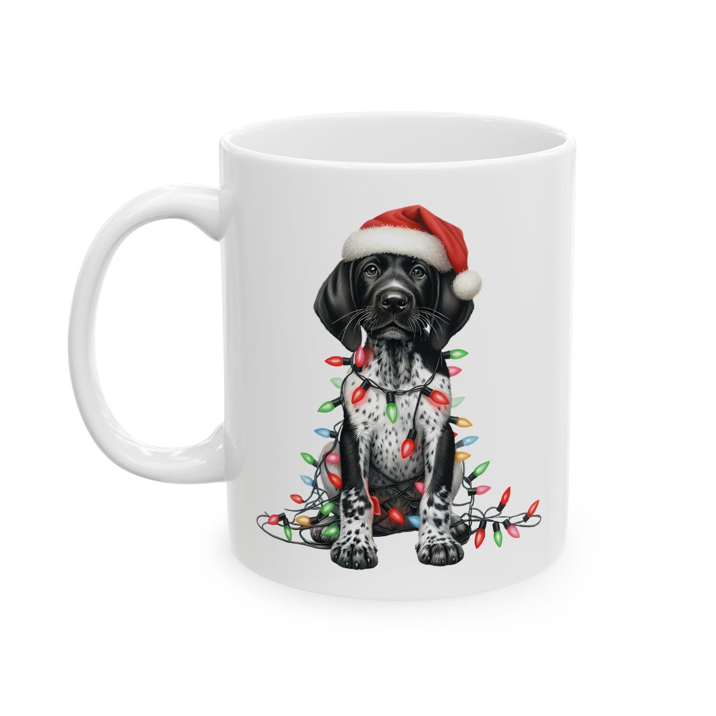 🎄 German Shorthair Pointer Christmas Mug – Holiday Cheer with a Santa Pup Twist ☕️