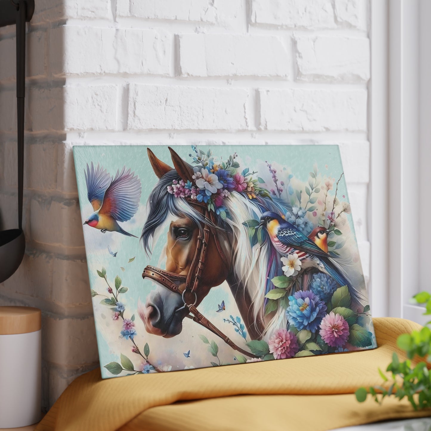 Tabla de cortar de caballo Tabla de cortar de vidrio templado Tabla de charcutería Tabla de cortar Regalo de inauguración de la casa Tabla de cortar personalizada