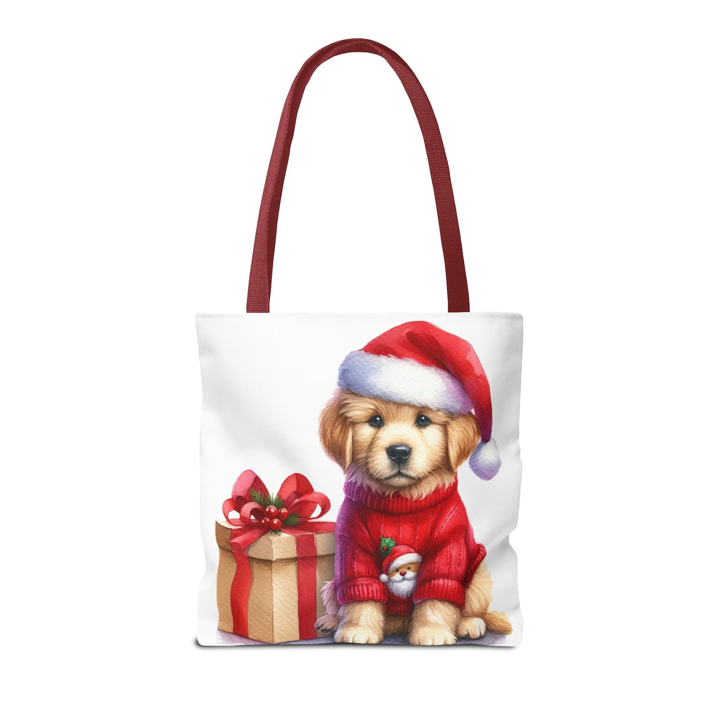 🎄 Golden Retriever Puppy Christmas Tote Bag – Festive Charm for Dog Lovers 🐶