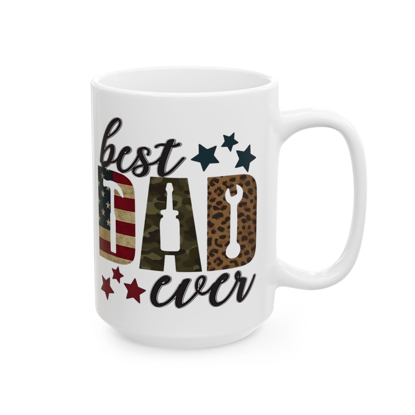 El mejor papá del mundo: taza de café con temática patriótica y camuflaje (325 ml y 430 ml)