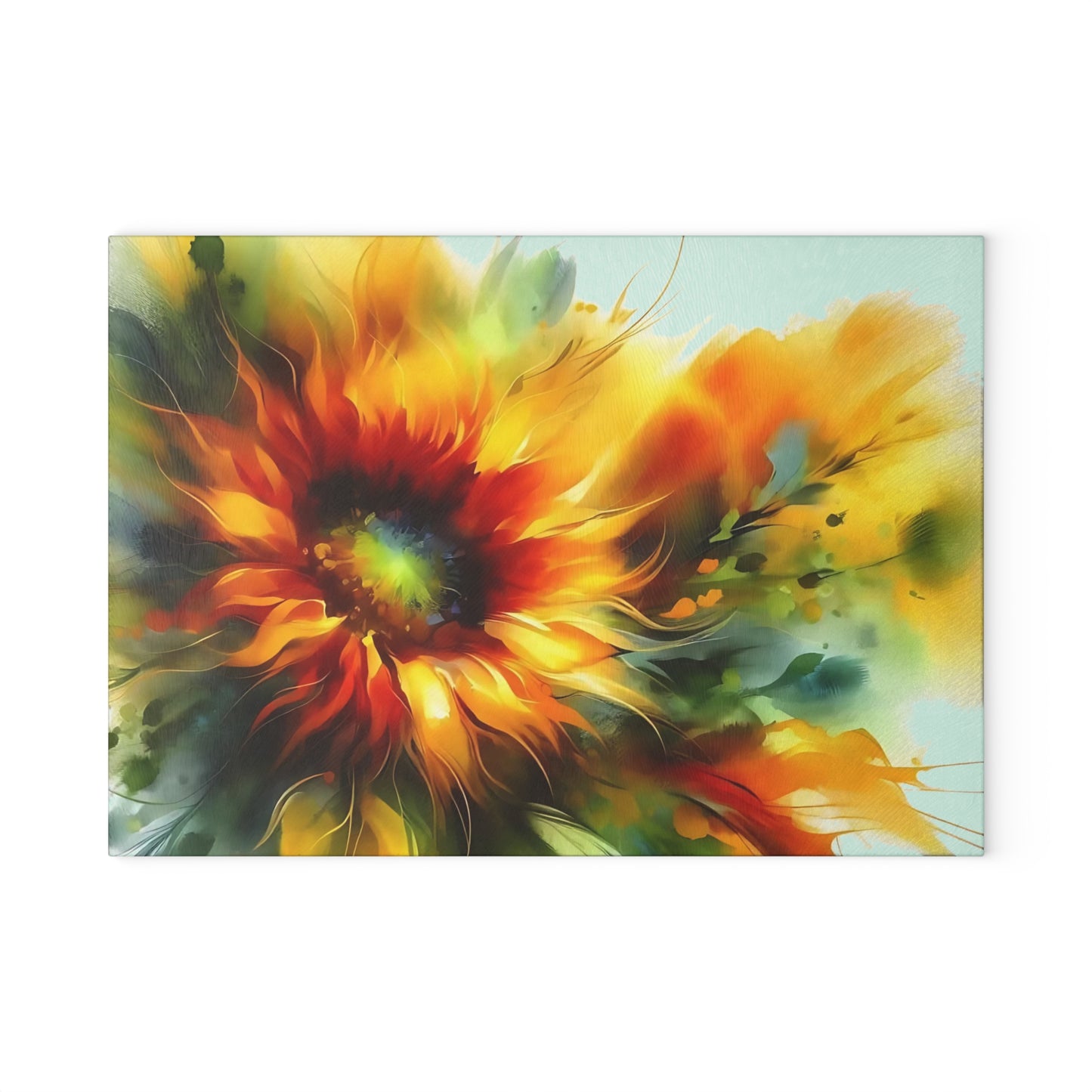 Tabla de cortar de vidrio templado con diseño de girasol: ¡Ilumina tu cocina!