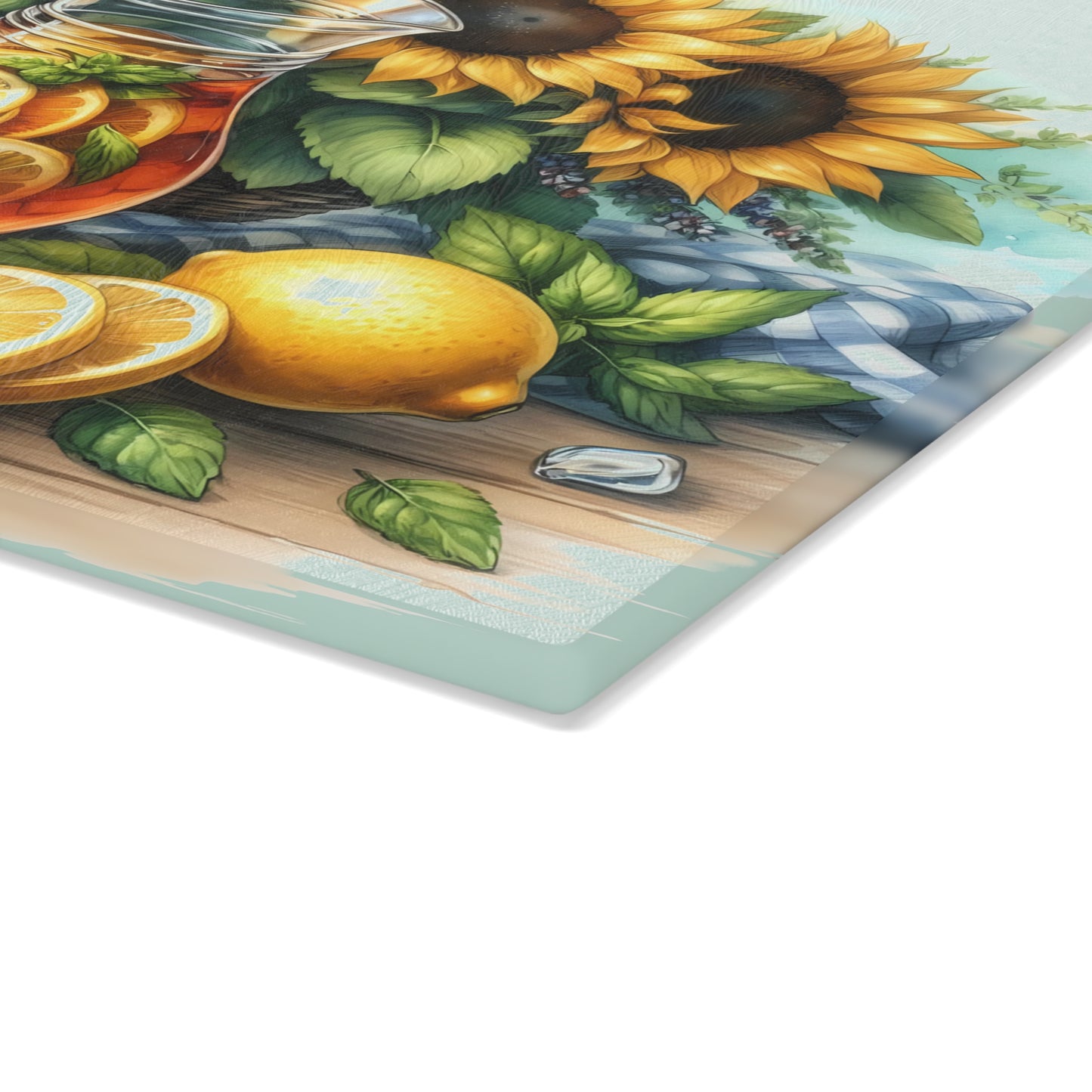 🍋 Sunflower Citrus Tea Cutting Board – Fresh Summer Flavor for Your Kitchen
