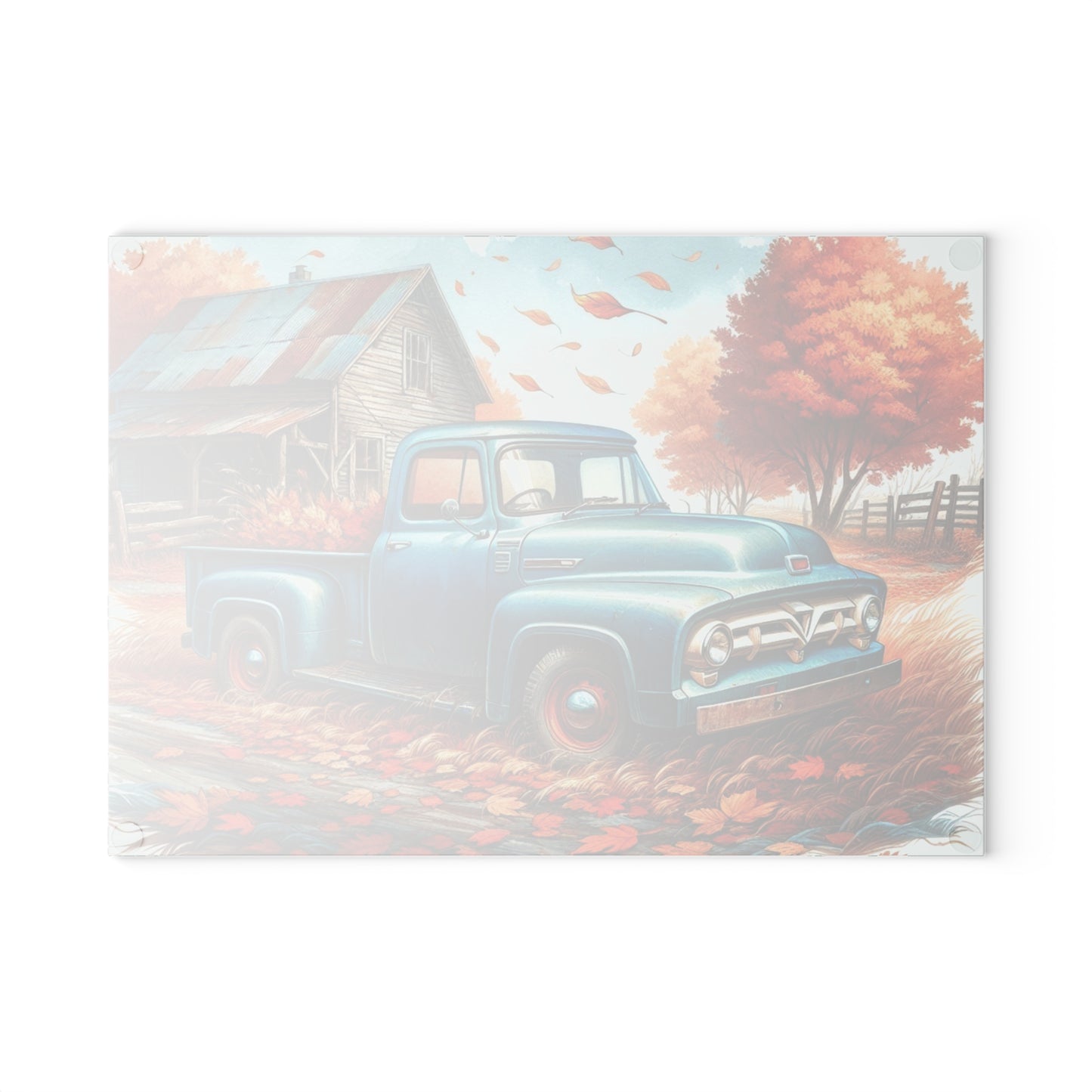 🚜 Vintage Blue Truck Cutting Board – Country Charm & Fall Nostalgia for Your Kitchen