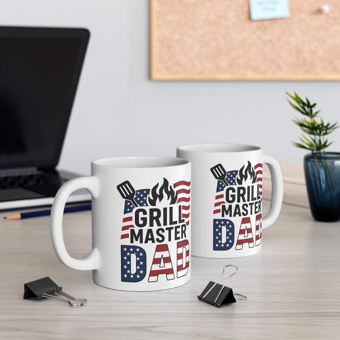USAš„ Grill Master DAD ā Patriotic American Flag Coffee Mug (11oz & 15oz)