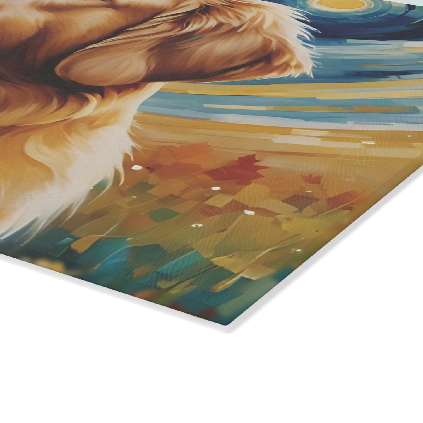 🌌 Golden Retriever Starry Night Cutting Board – Whimsical Art for Dog Lovers 🐕