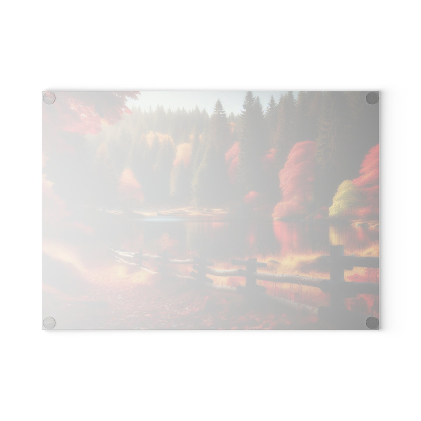 🍁 Autumn Lake Cutting Board – Peaceful Path & Golden Leaves for Your Kitchen