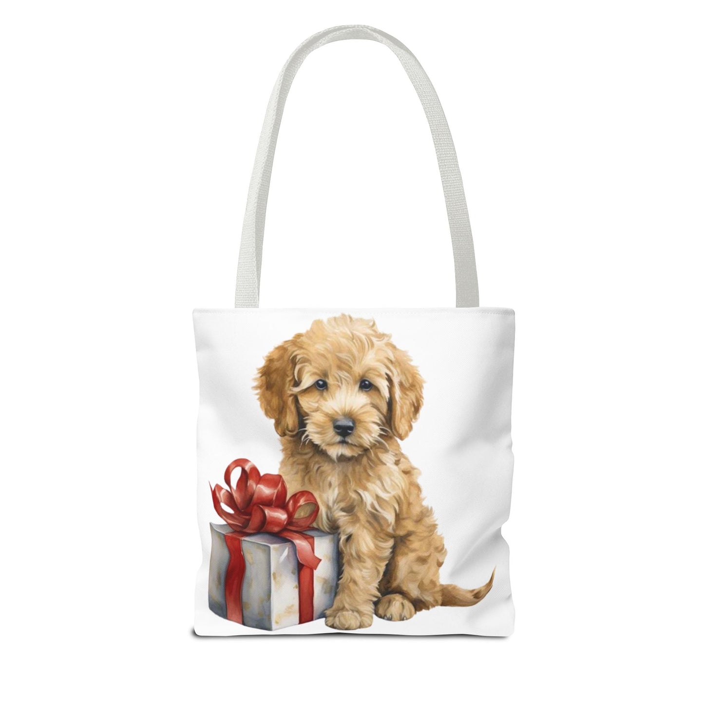 🎁 Goldendoodle Puppy Tote Bag – Sweet & Snuggly Holiday Charm for Dog Lovers 🐶