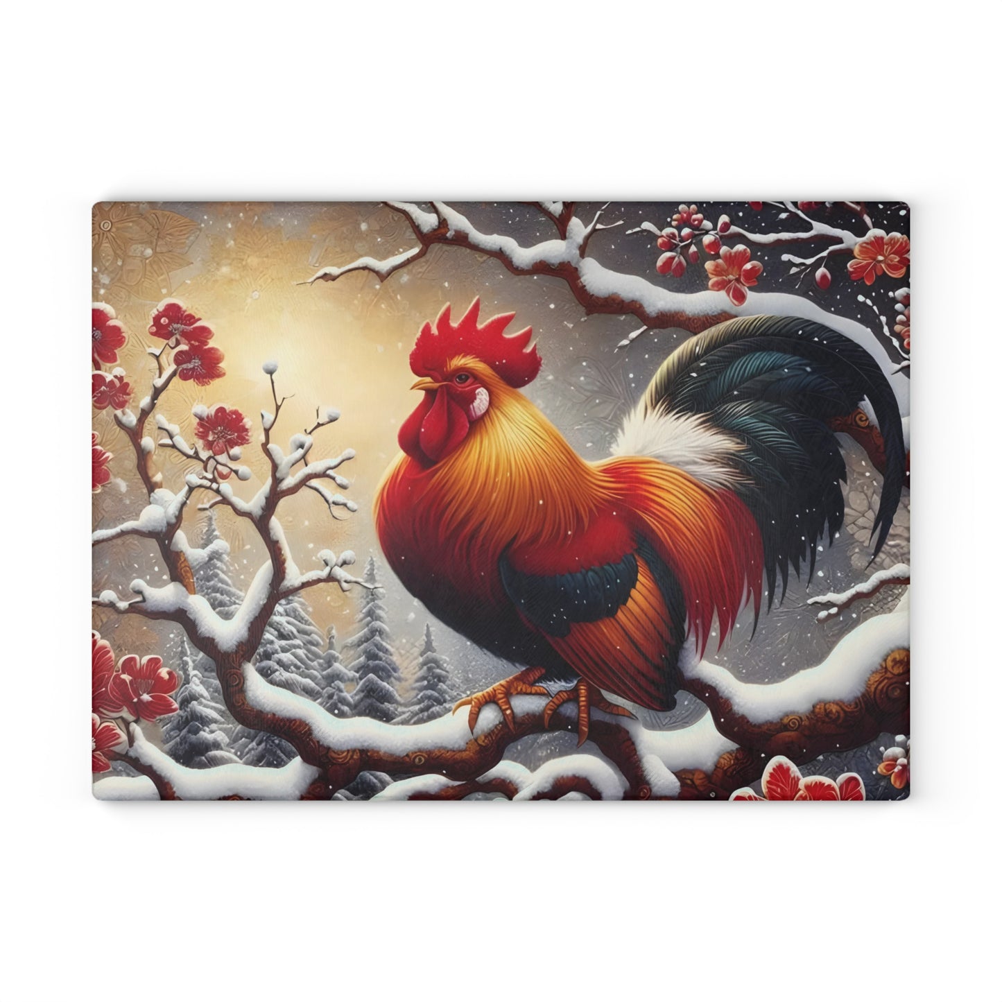 🐓❄️ Winter Rooster Cutting Board – Rustic Charm Meets Seasonal Elegance ❄️🐓