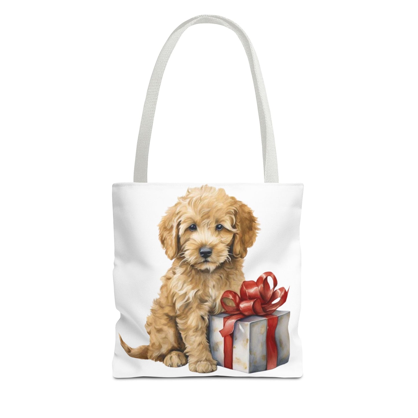🎁 Goldendoodle Puppy Tote Bag – Sweet & Snuggly Holiday Charm for Dog Lovers 🐶
