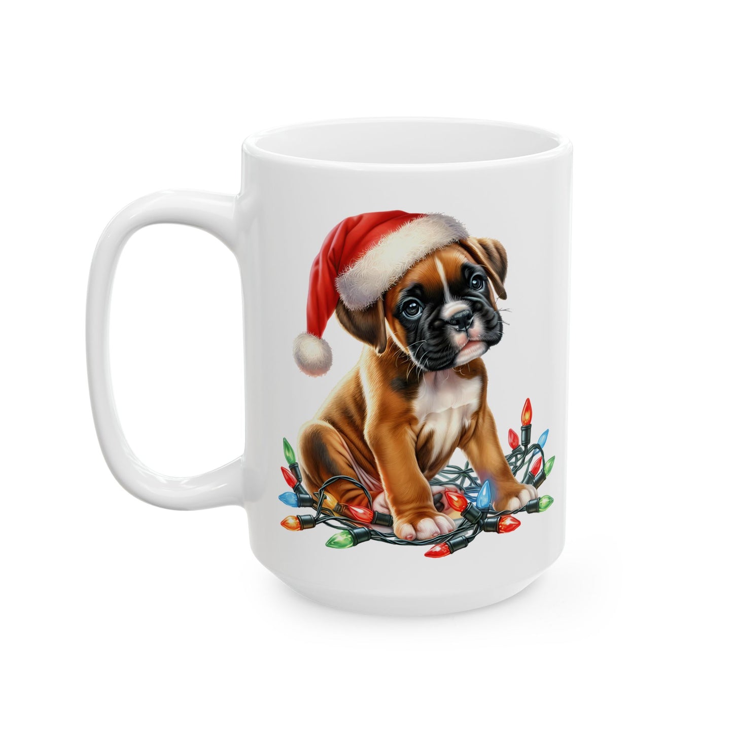 🐾 Boxer Christmas Lights Mug – Festive Cheer for Dog Lovers 🎄