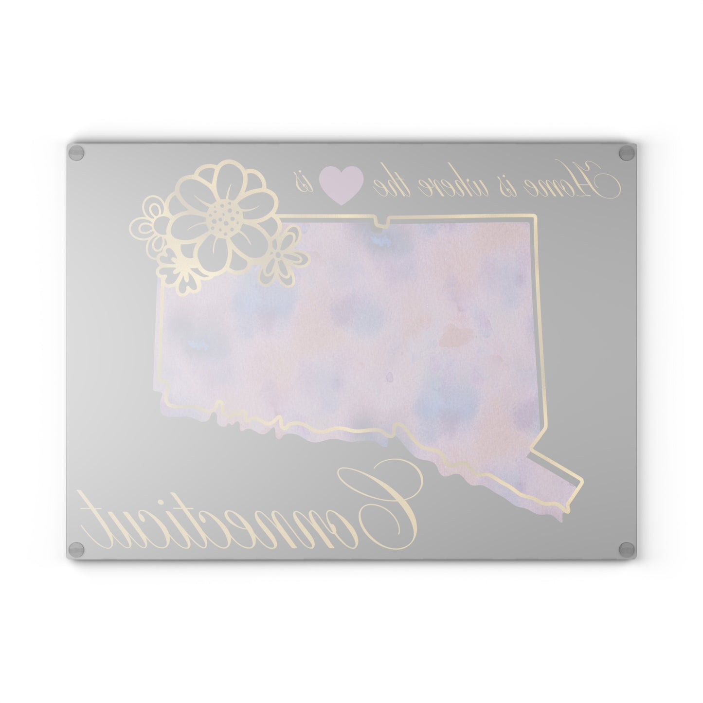 🌸 Connecticut Floral State Cutting Board – Elegant East Coast Charm for Your Kitchen 💜