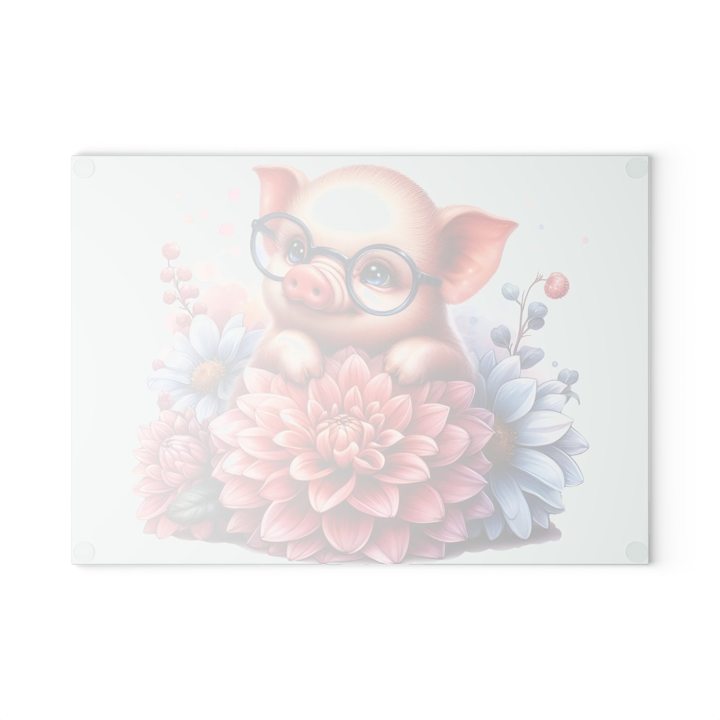 🐷🌸 Smart Piglet with Flowers Cutting Board – Adorable Farmhouse Charm for Your Kitchen 🌸🐷