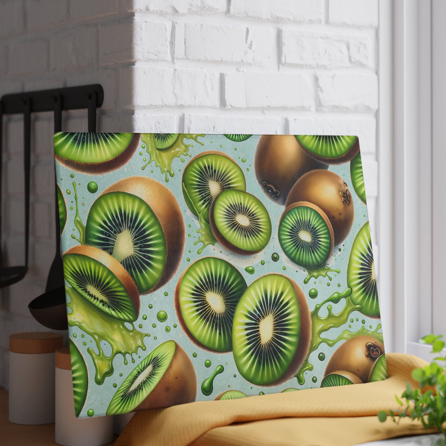 Tabla de cortar Kiwi Splash: Delicias verdes y picantes para tu cocina