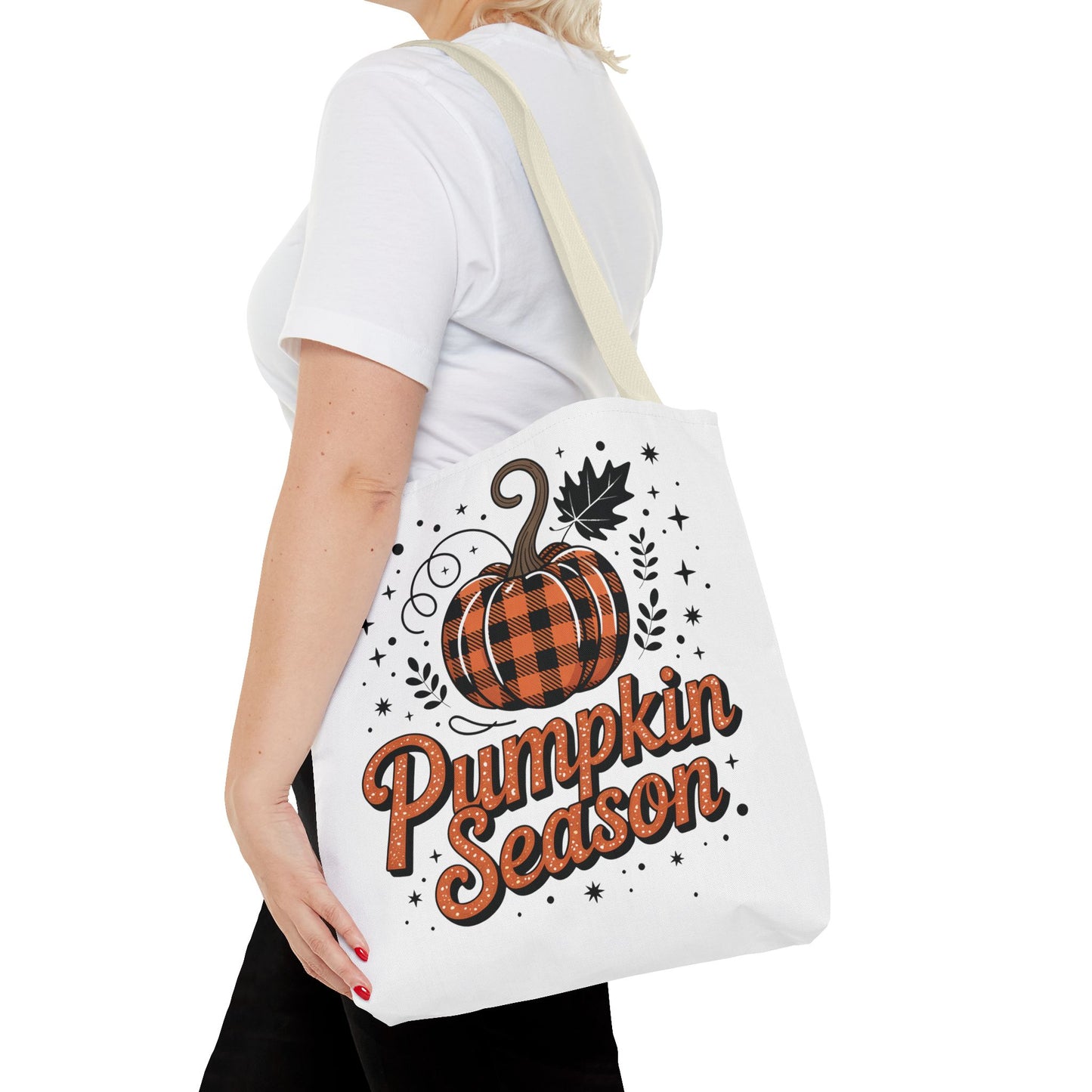 🎃 Pumpkin Season Tote Bag – Fall Buffalo Plaid Style for Autumn Lovers 🍂