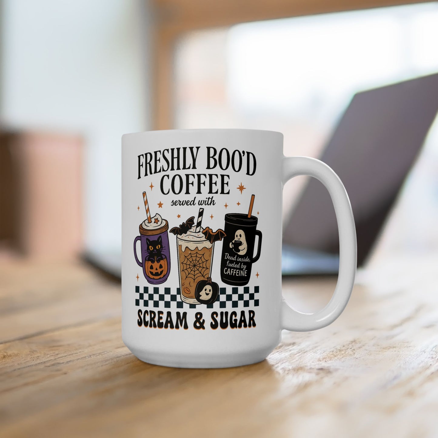 ☕ Freshly Boo’d Coffee Mug – Served with Scream & Sugar 👻🎃