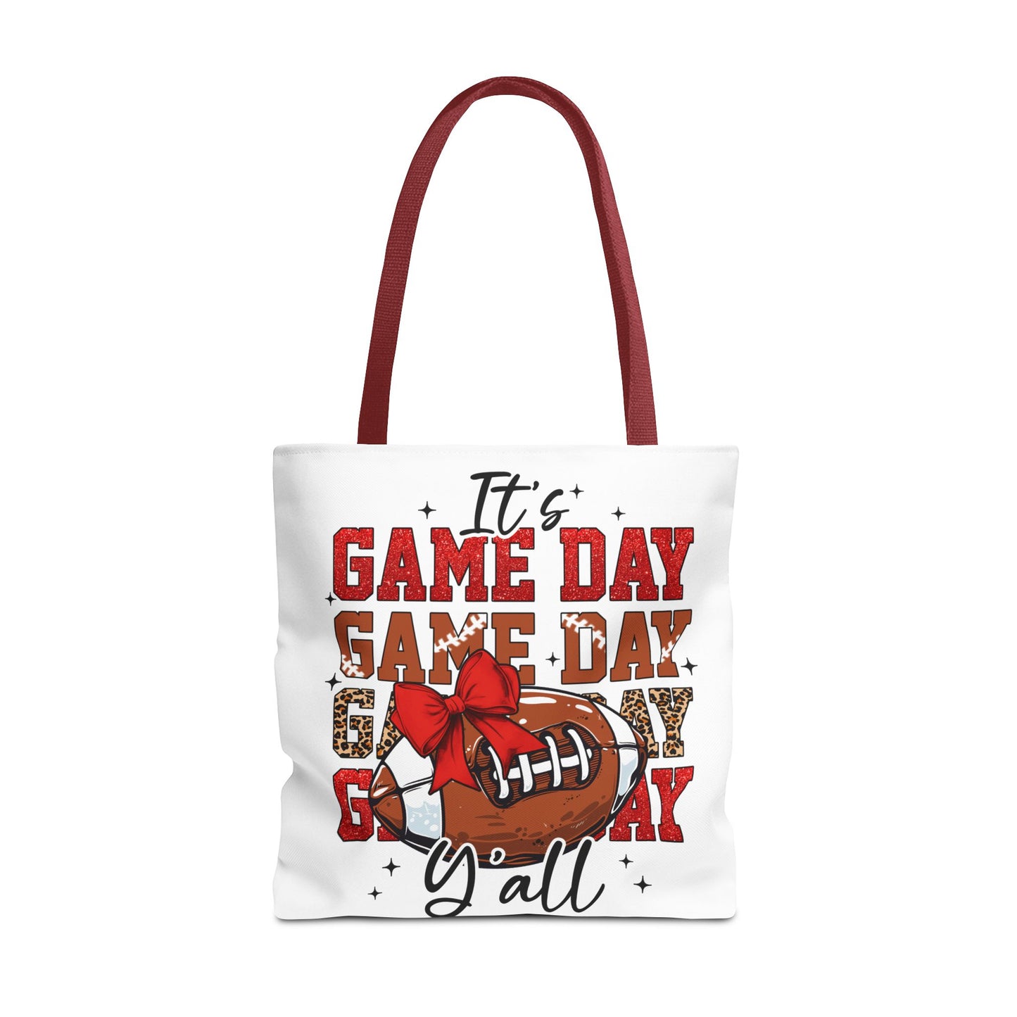🏈 Game Day Red Bow Football Tote Bag – Sporty, Stylish, and Ready for Kickoff 🎀👜