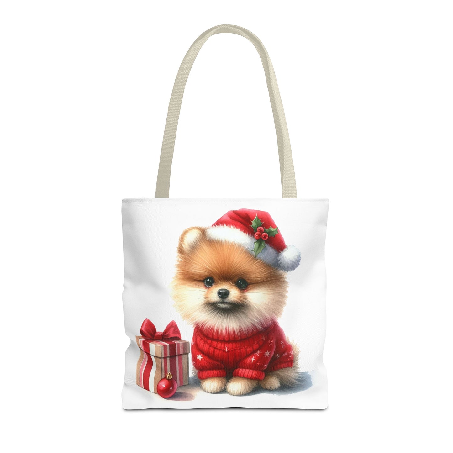 🎄 Pomeranian Christmas Tote Bag – Cozy Fluff & Festive Cheer 🎁🐾