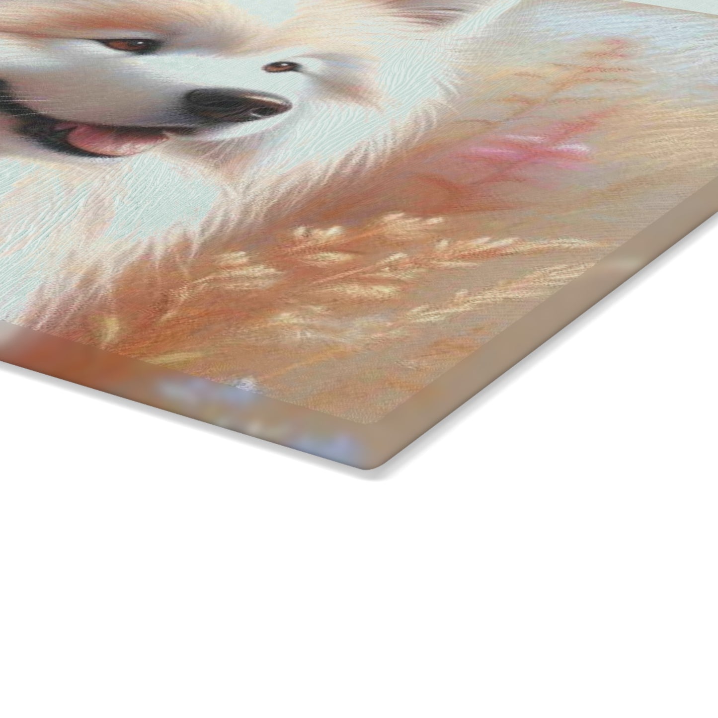 🐶 Samoyed Meadow Bloom Cutting Board – Fluffy White Charm for Your Kitchen 🌸