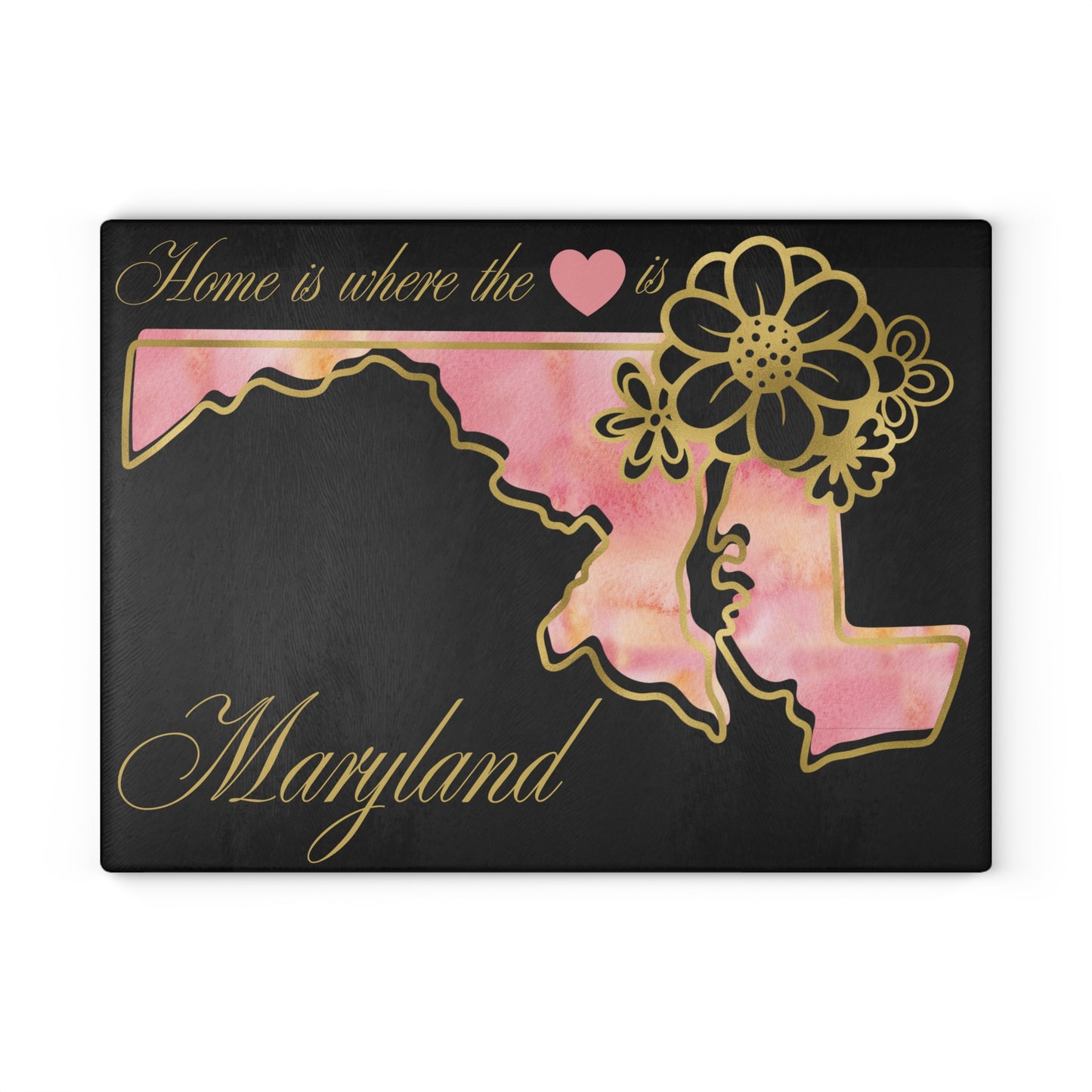 💖 Maryland State Cutting Board – Pink Pride with Elegant Charm