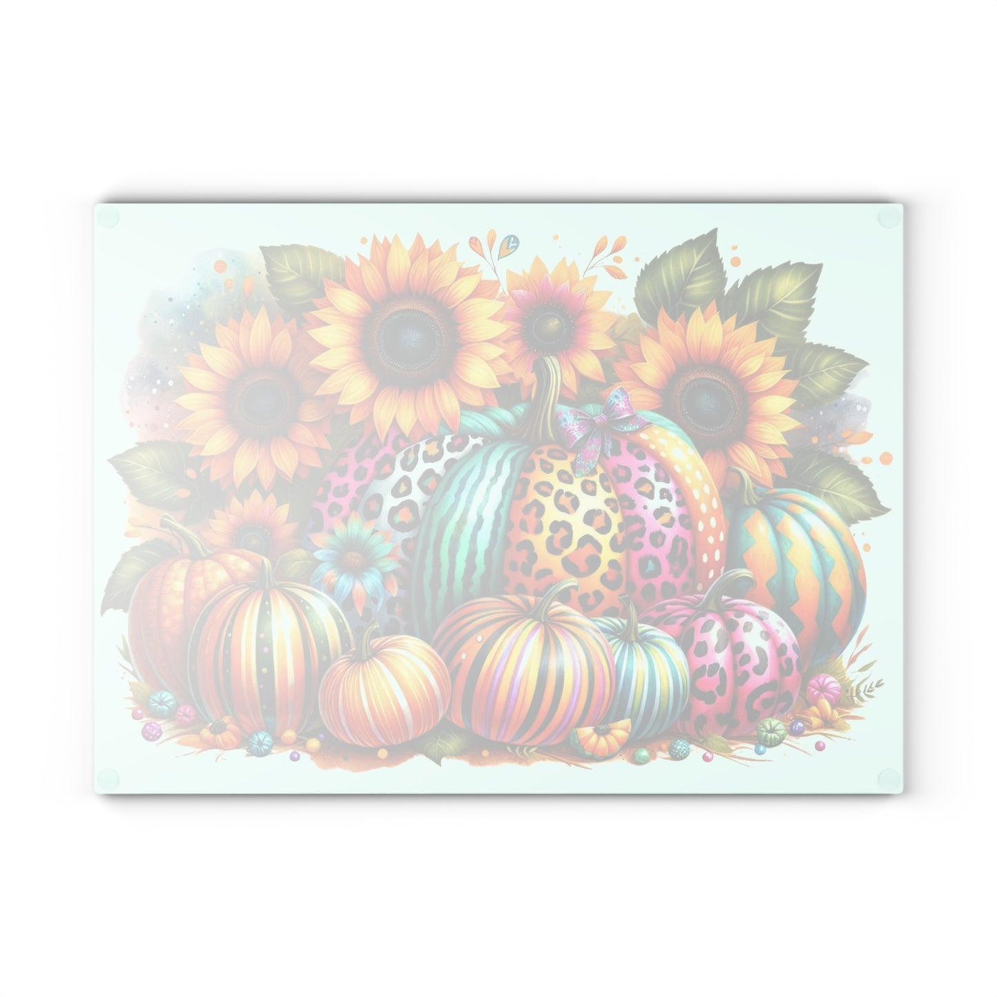 🎃 Rainbow Pumpkins & Sunflowers Cutting Board – Bright Fall Whimsy with a Wild Twist