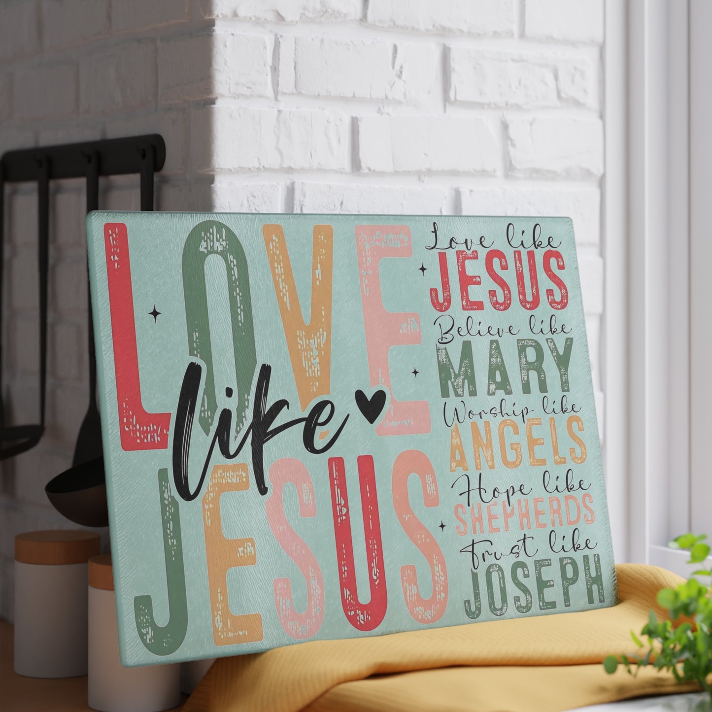Tabla de cortar inspiradora, tabla de cortar de vidrio templado, tabla de charcutería, tabla de cortar, regalo de inauguración de la casa, tabla de cortar personalizada, Biblia