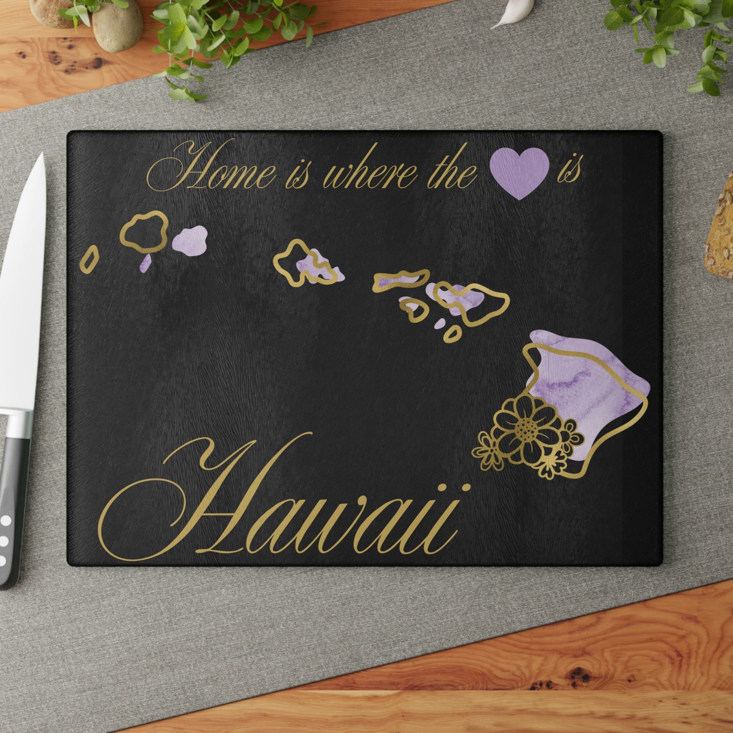 💜 Hawaii State Cutting Board – Island Beauty with a Tropical Heart