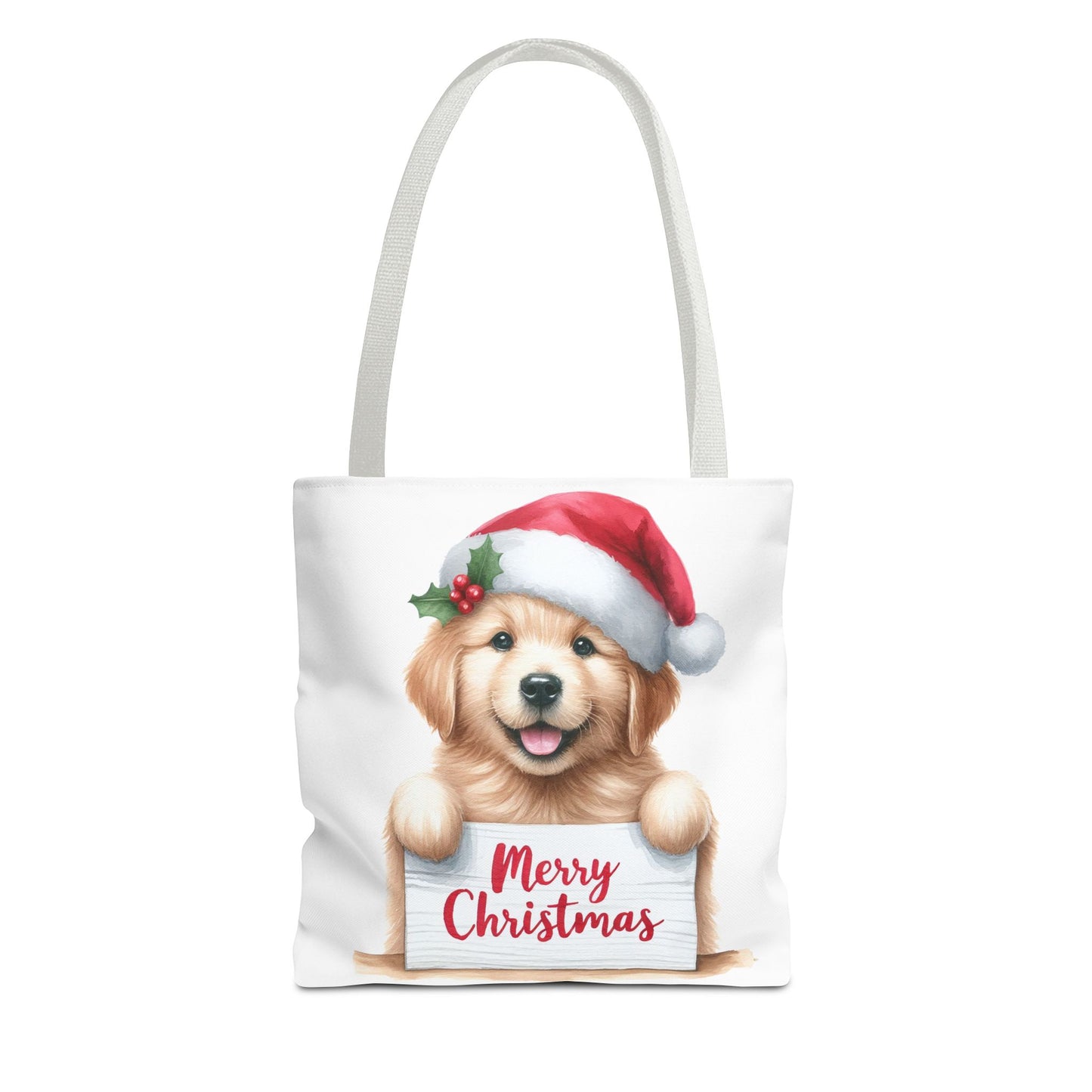 🐾 Golden Retriever “Merry Christmas” Tote Bag – Holiday Cheer in Every Carry 🎄