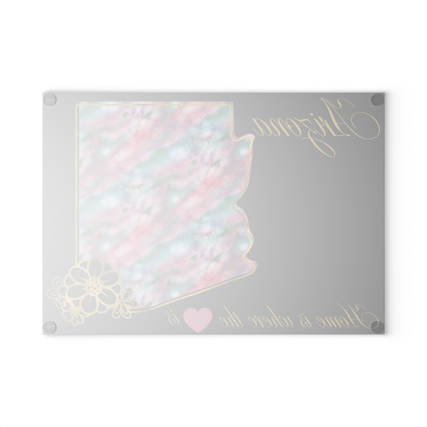 🌵 Arizona Floral State Cutting Board – Desert Charm with a Watercolor Twist 🌸